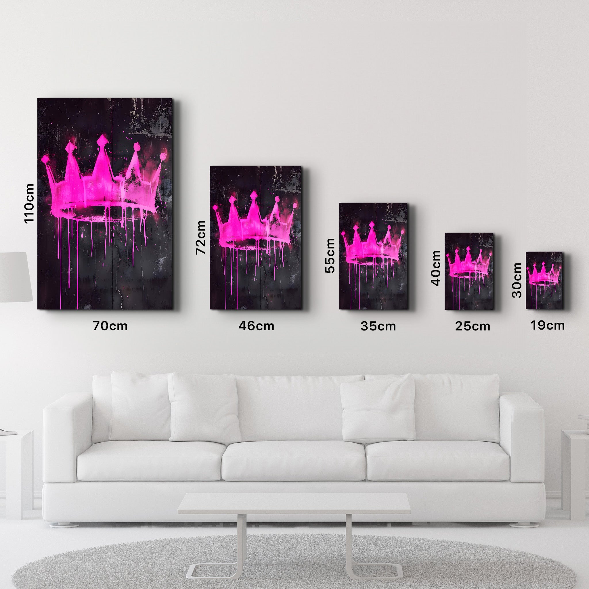 Pink Crown - Glass Wall Art