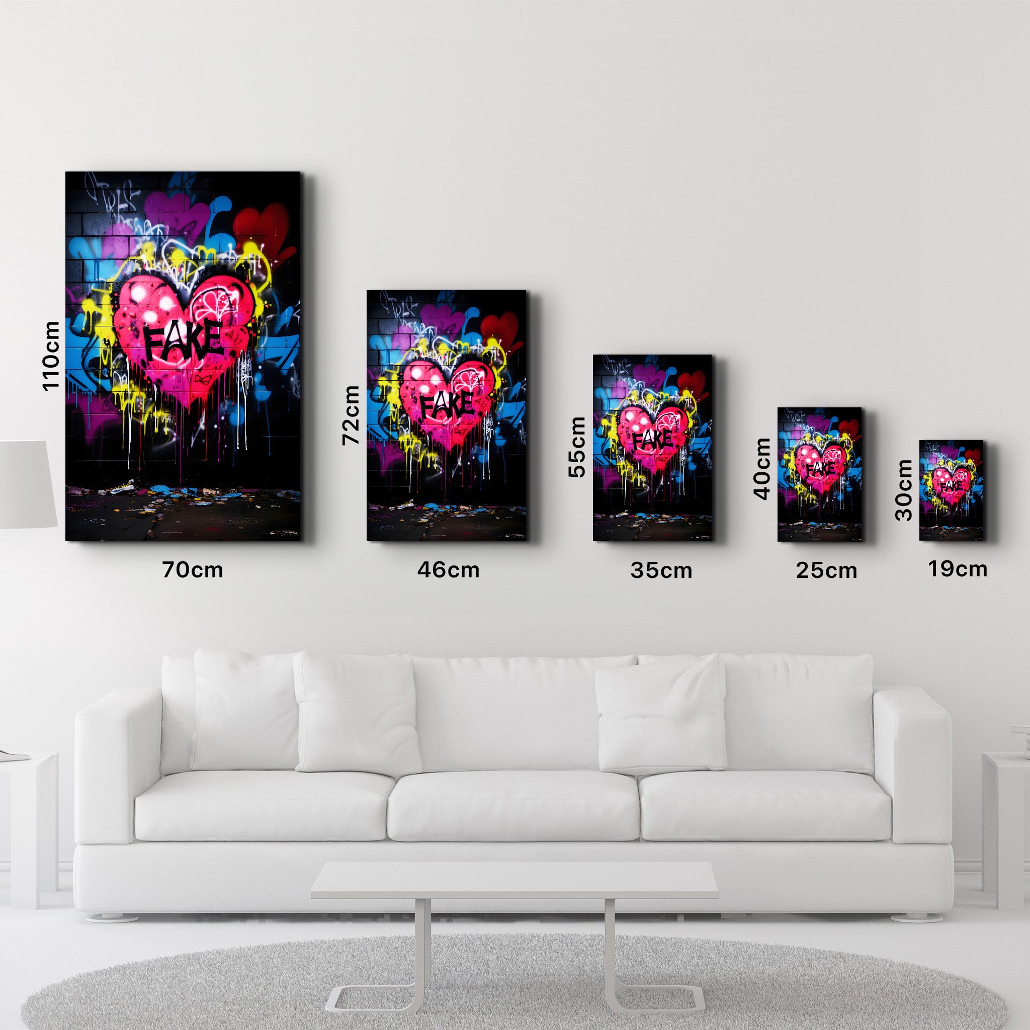 Faux Love Graffiti - Art mural en verre