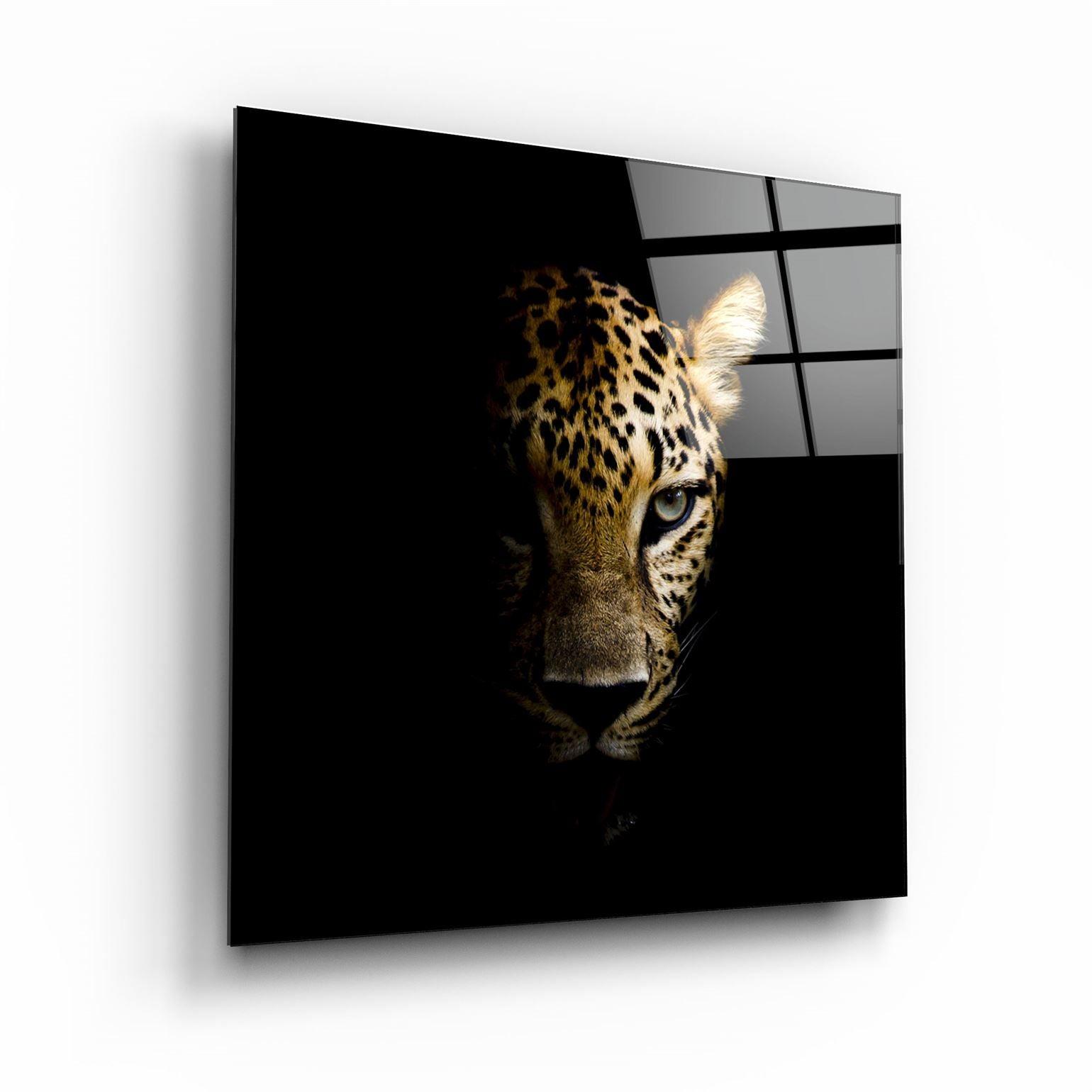 Leopard: Whiskers of the Wild | Glass Wall Art - Artdesigna