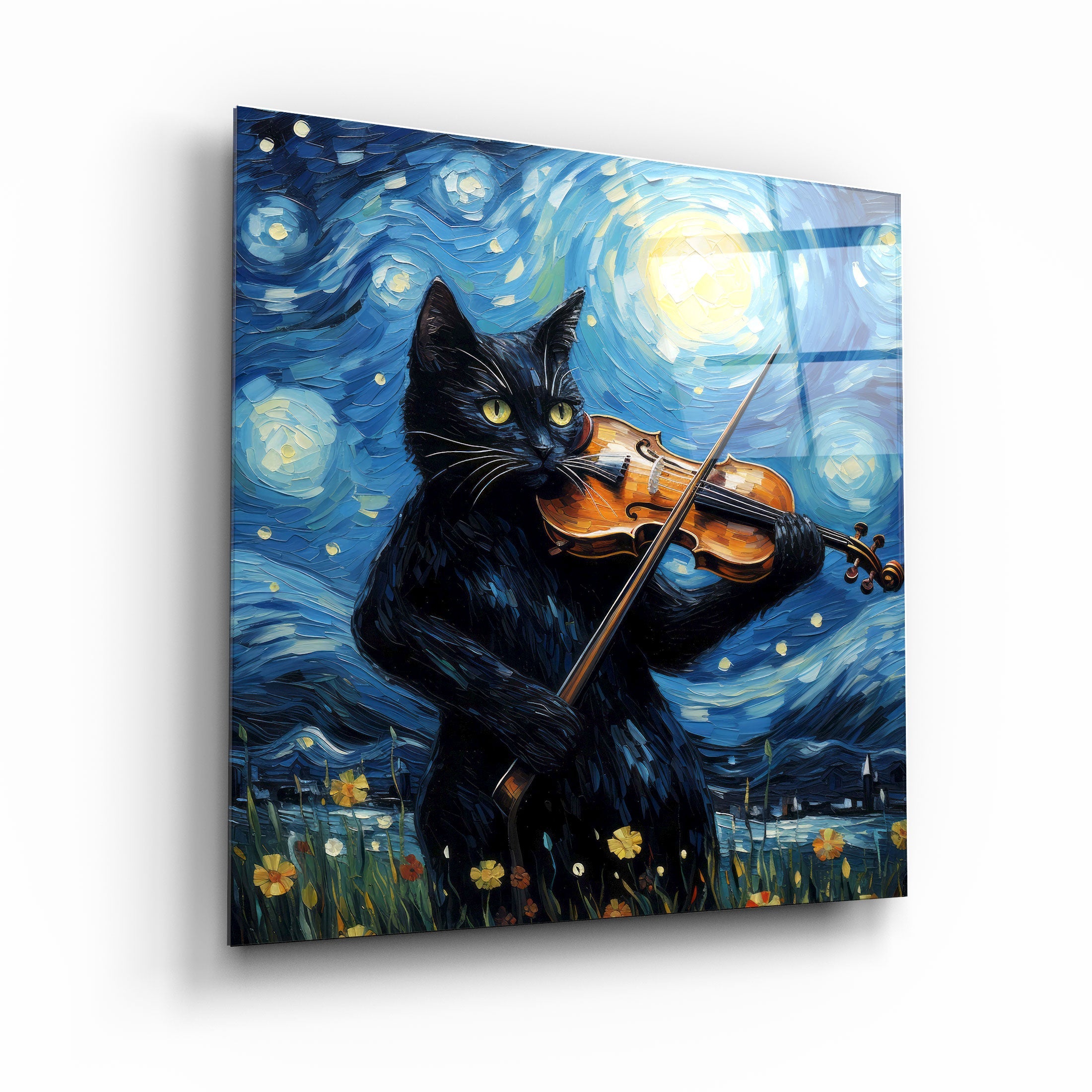 "Le chat de Van Gogh". Art mural en verre de la collection Designers