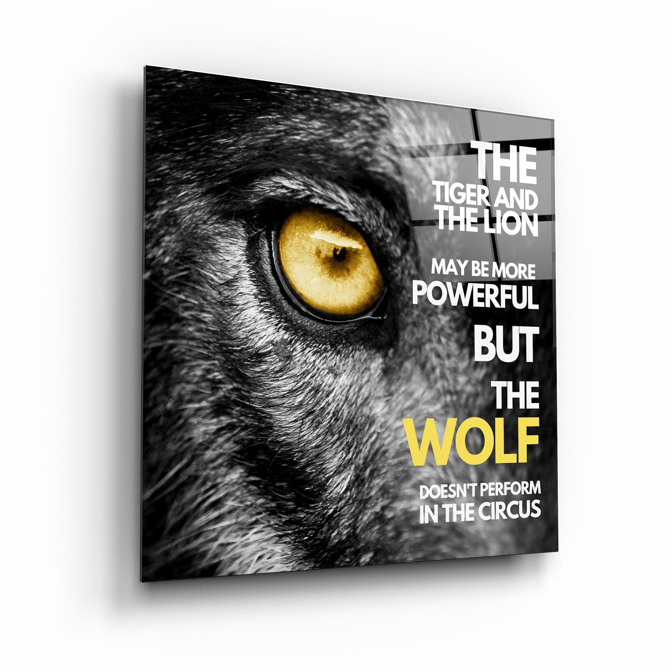 ・„Sei ein Wolf“・Motivationskollektion <tc>Glasbild</tc>