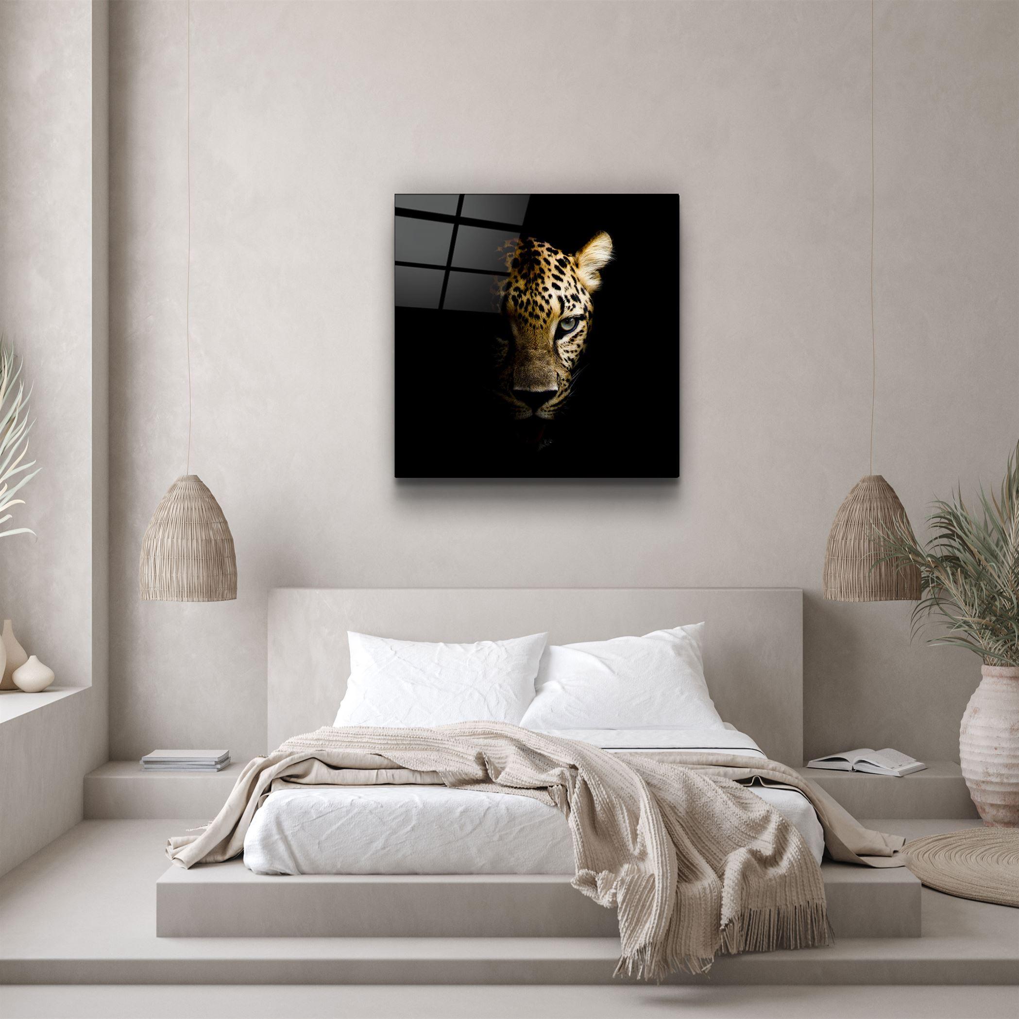 Leopard: Whiskers of the Wild | Glass Wall Art - Artdesigna