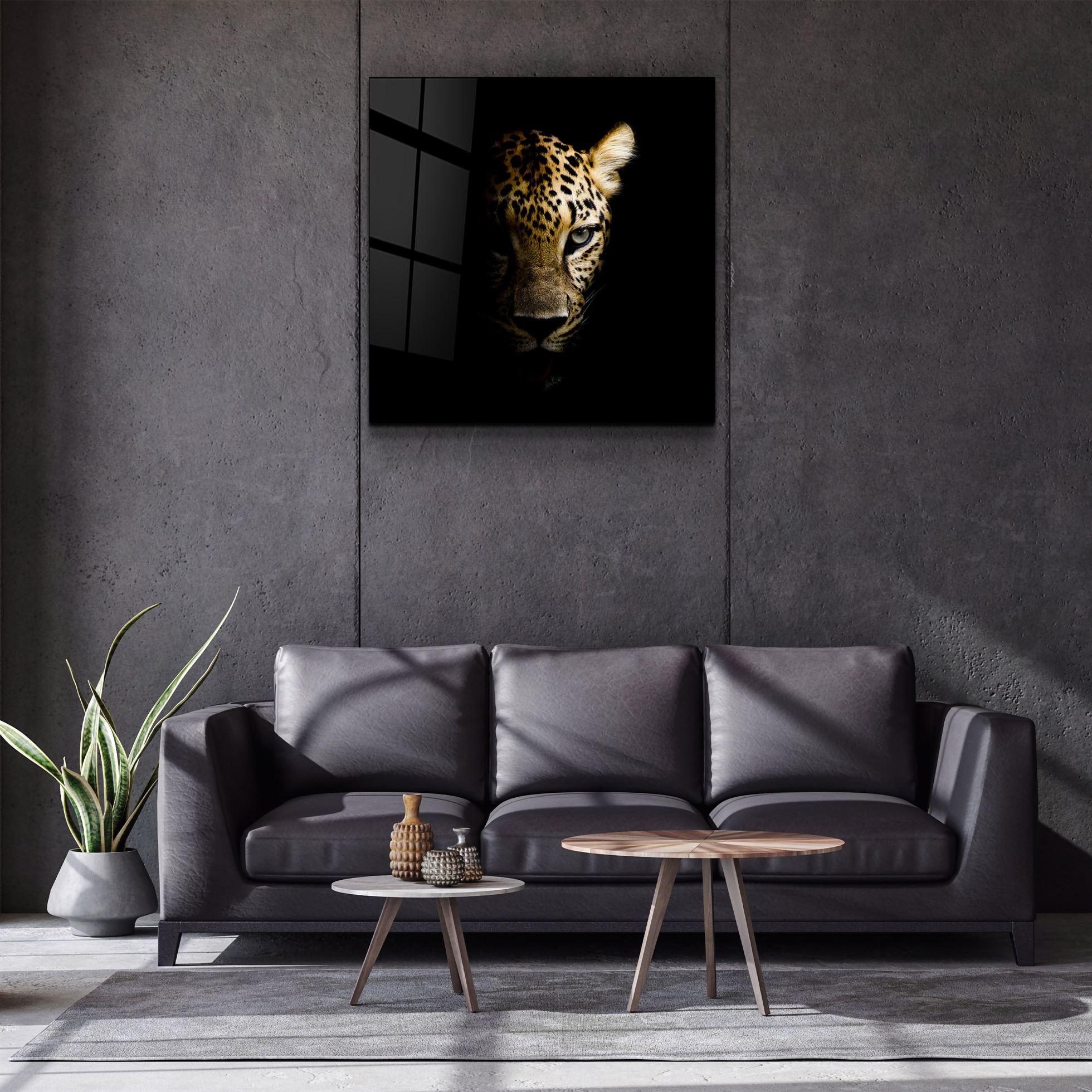 Leopard: Whiskers of the Wild | Glass Wall Art - Artdesigna