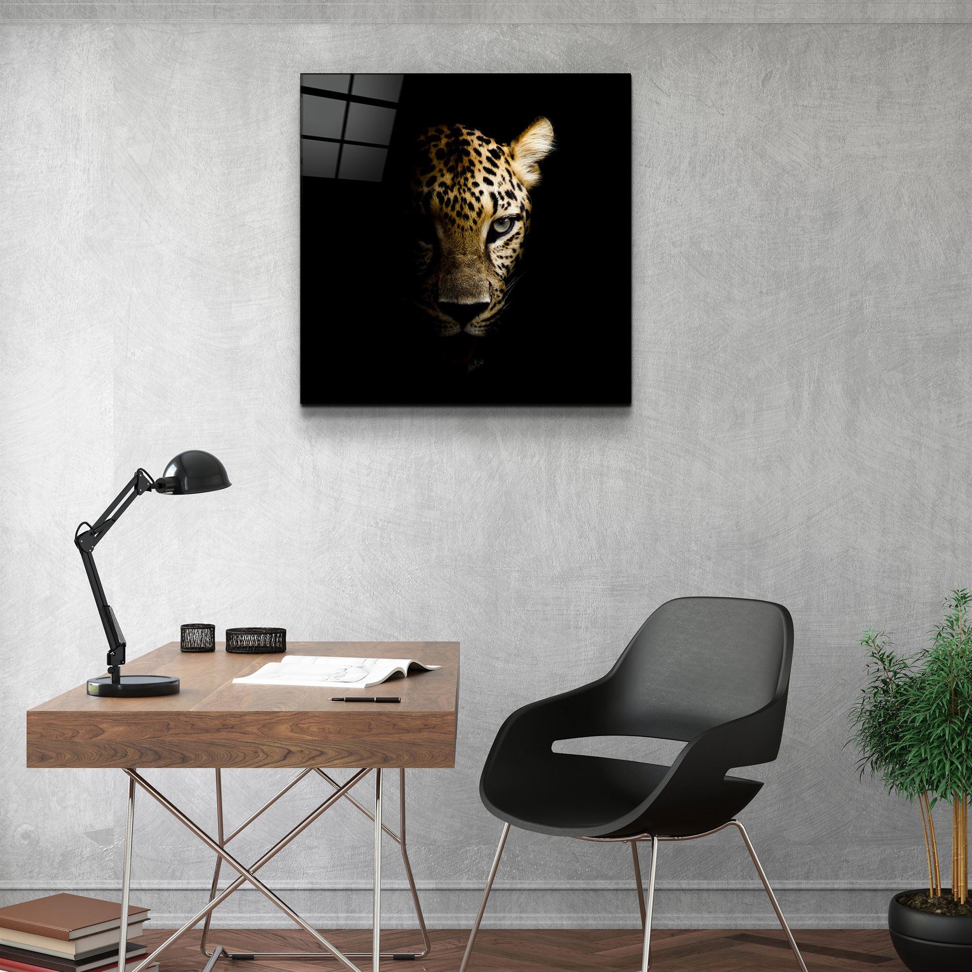 Leopard: Whiskers of the Wild | Glass Wall Art - Artdesigna