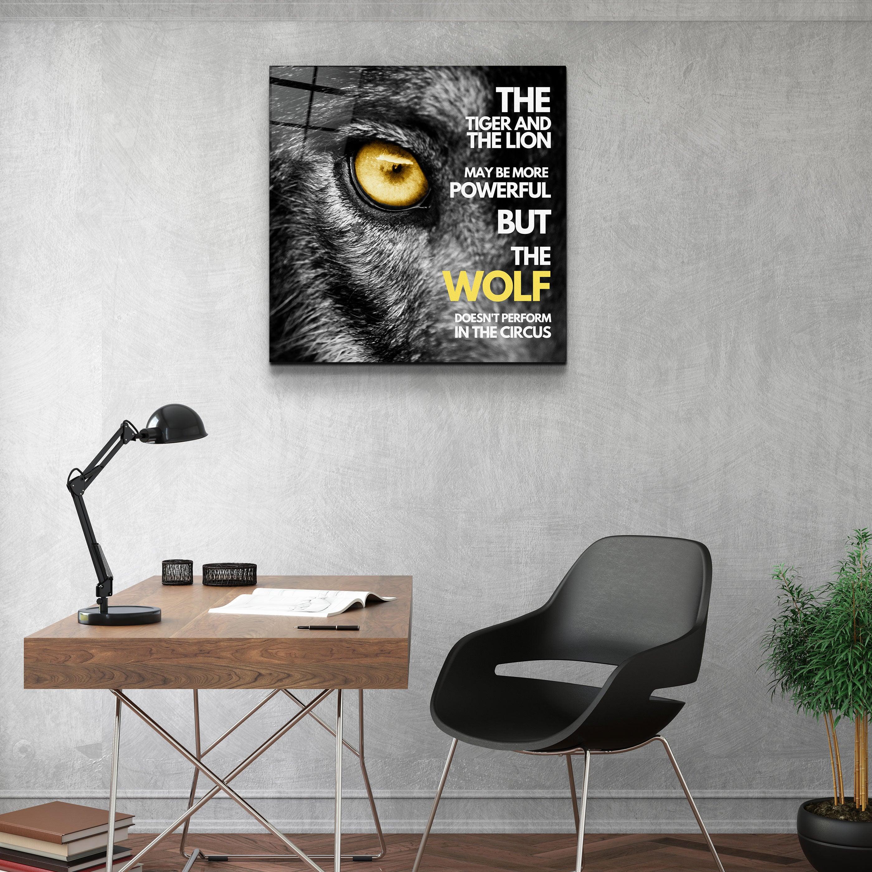 ・„Sei ein Wolf“・Motivationskollektion <tc>Glasbild</tc>