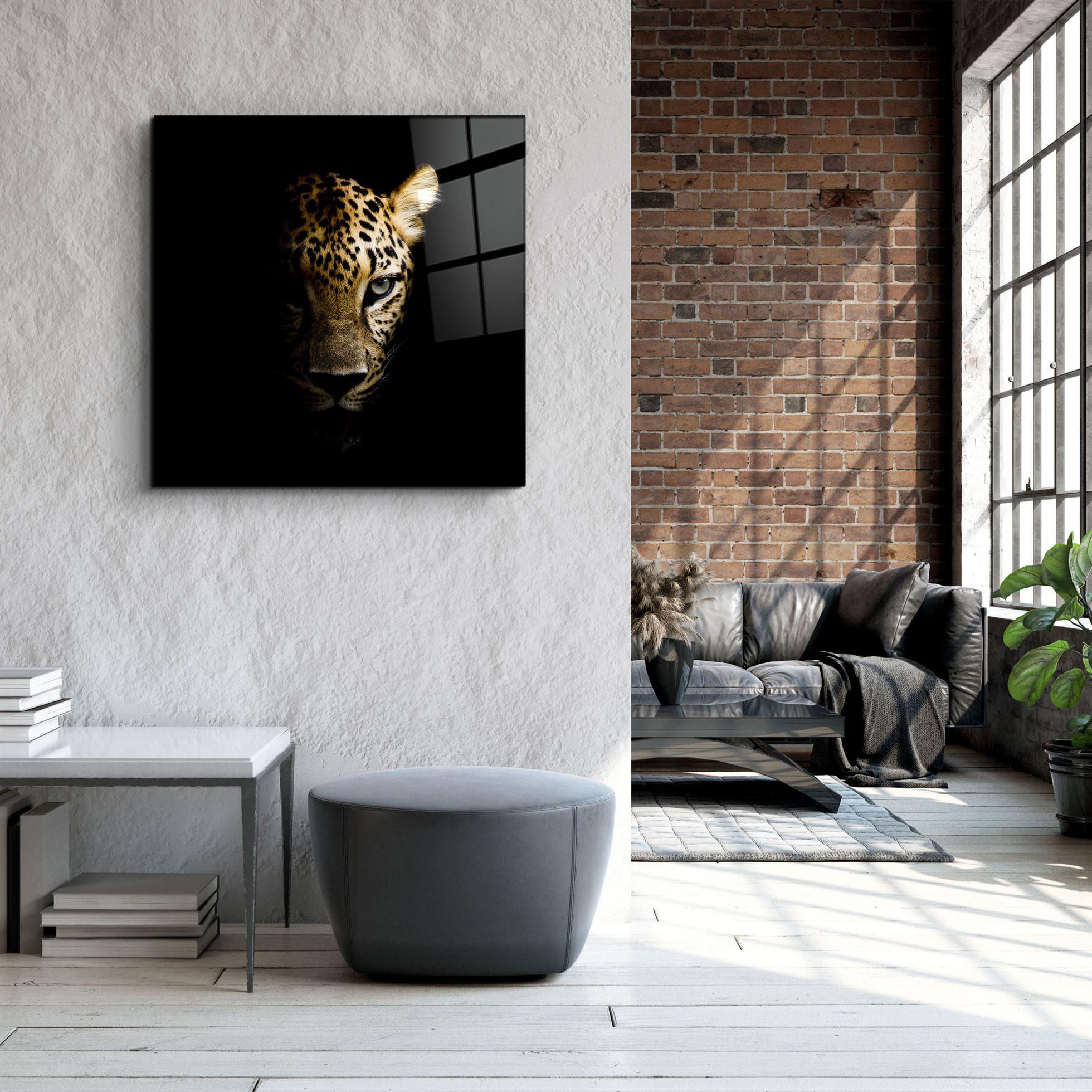 Leopard: Whiskers of the Wild | Glass Wall Art - Artdesigna