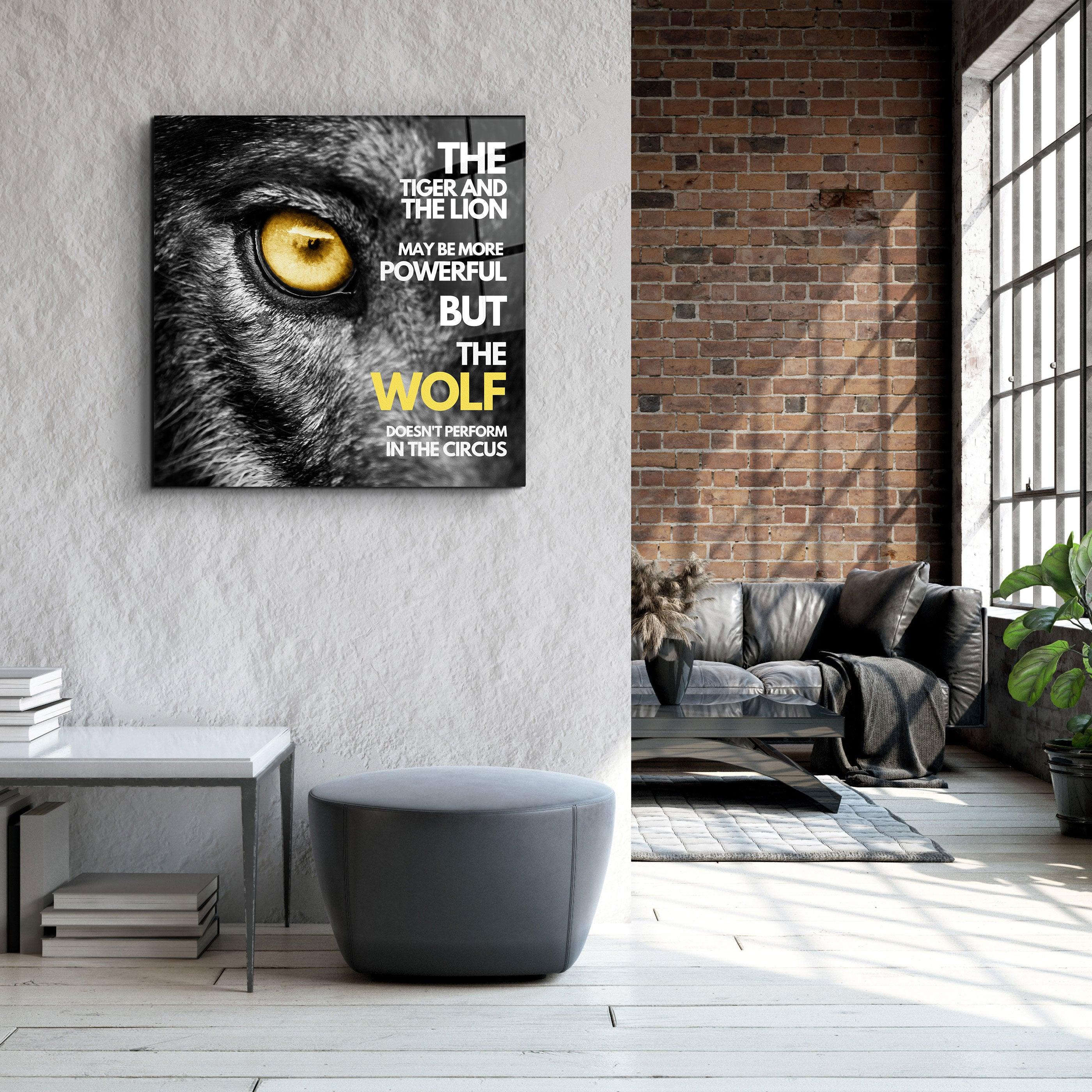 ・„Sei ein Wolf“・Motivationskollektion <tc>Glasbild</tc>