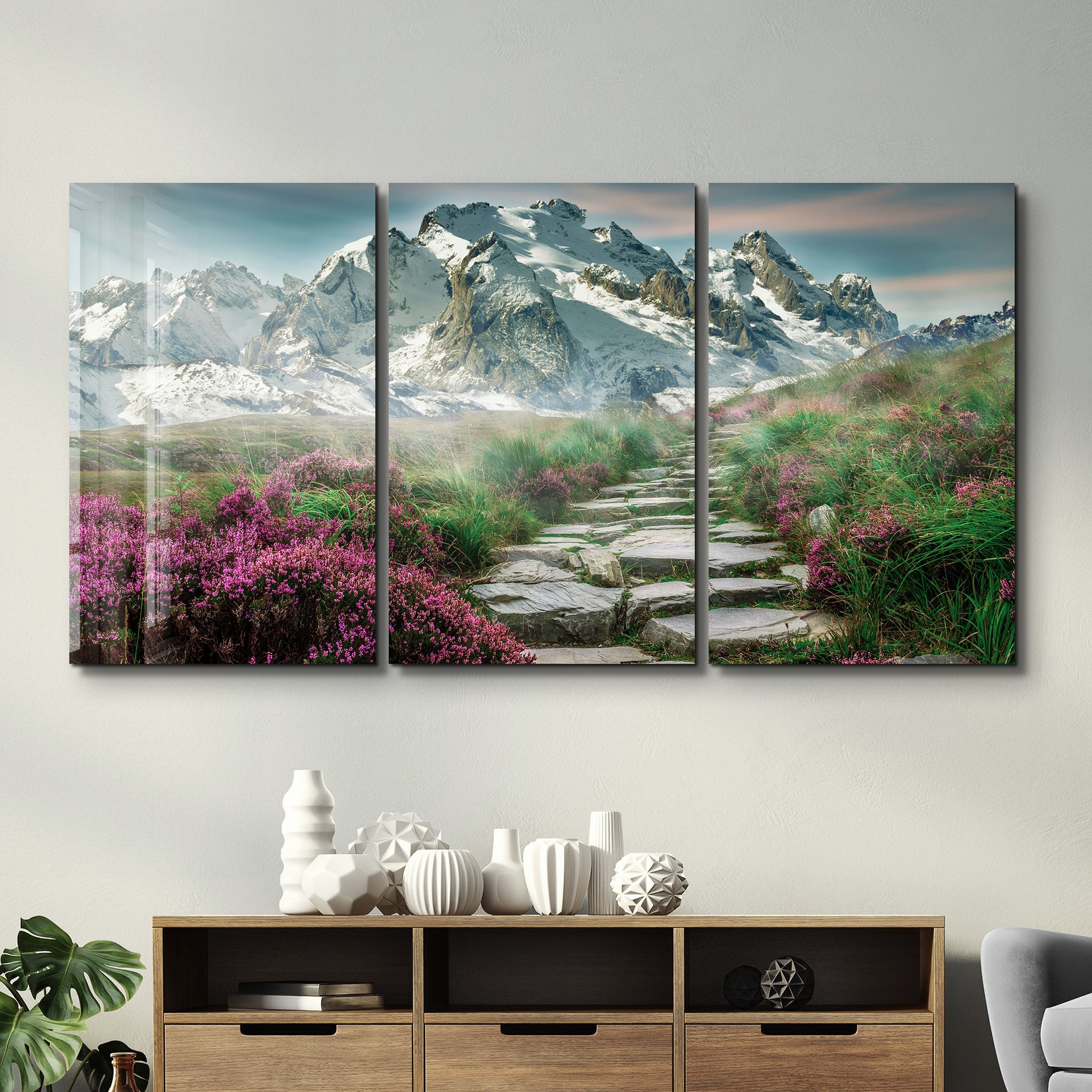 ・"Pathway - Trio"・Glass Wall Art