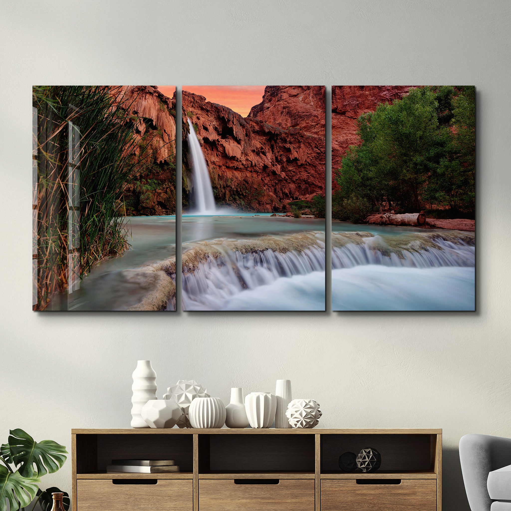 ・"Cascade - Trio"・Art mural en verre