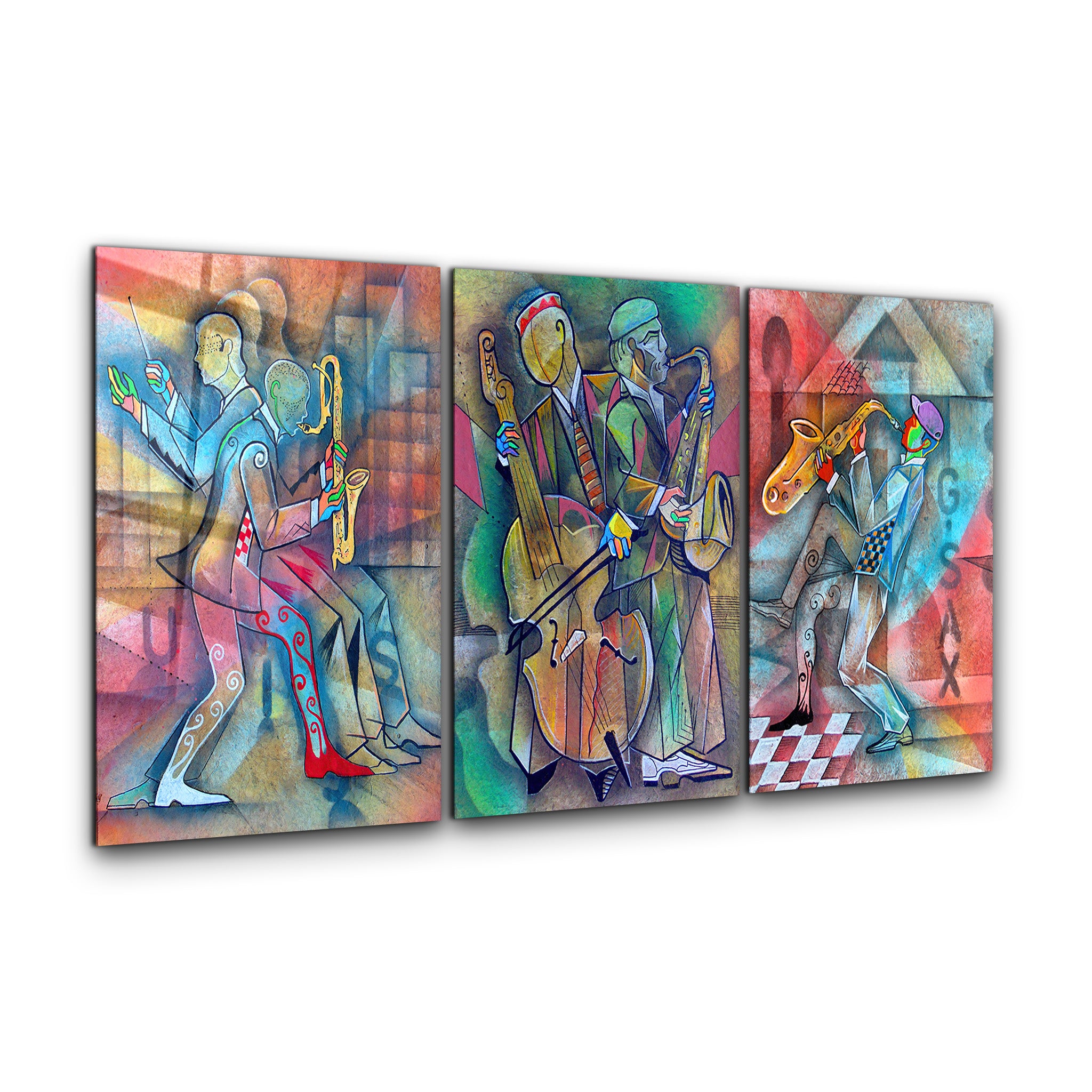・"Jazz - Trio"・Art mural en verre