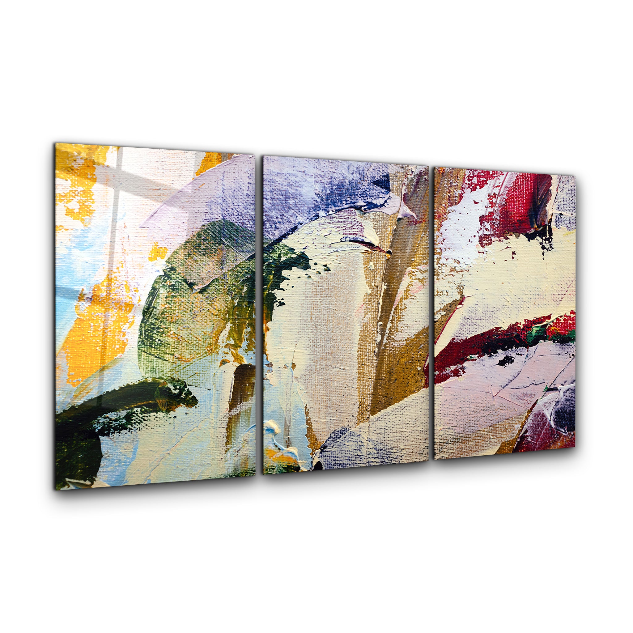・"Abstract Oil Painting - Trio"・Glass Wall Art