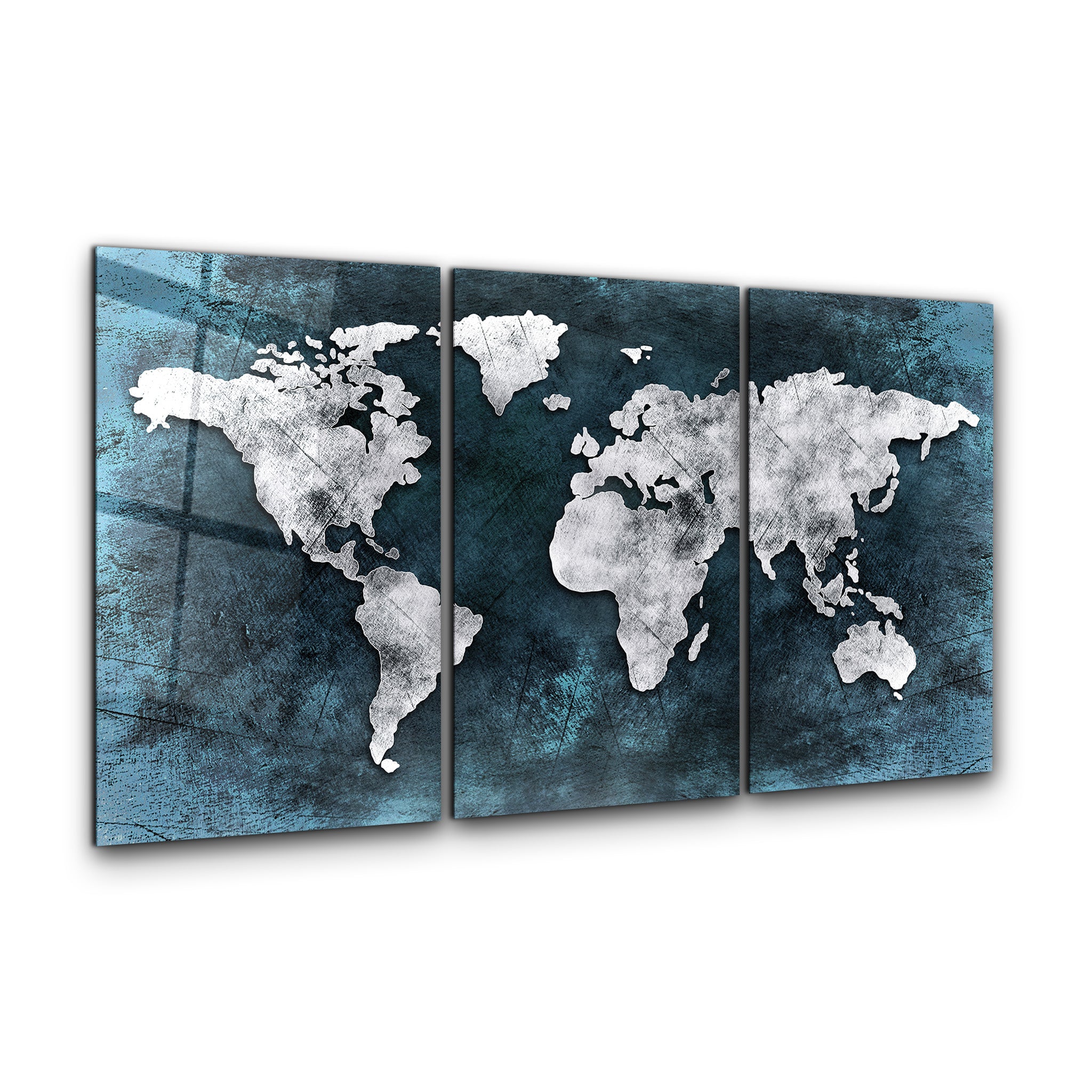 ・"Carte du monde - Trio"・Art mural en verre