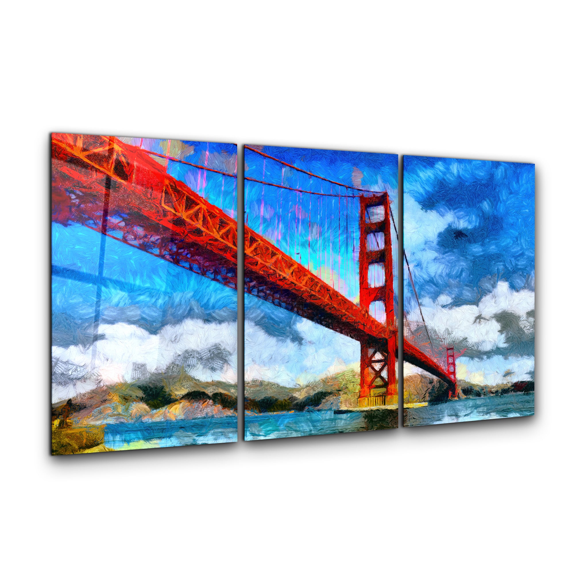 ・"Golden Gate Bridge - Trio"・Art mural en verre