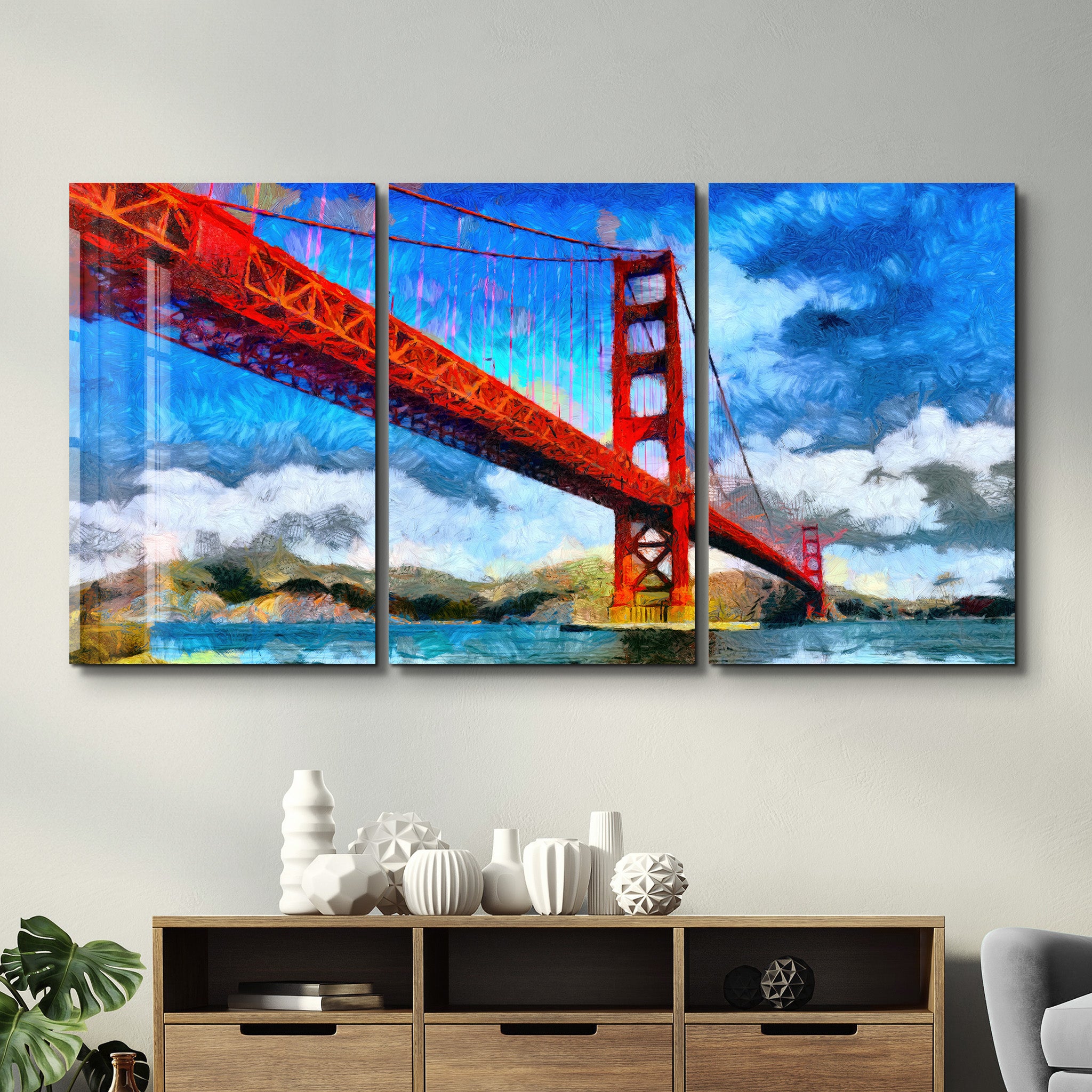 ・„Golden Gate Bridge – Trio“・<tc>Glasbild</tc>
