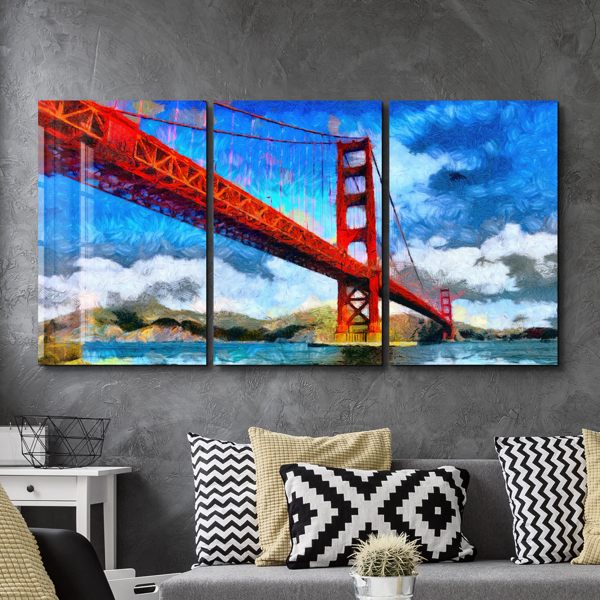 ・„Golden Gate Bridge – Trio“・<tc>Glasbild</tc>