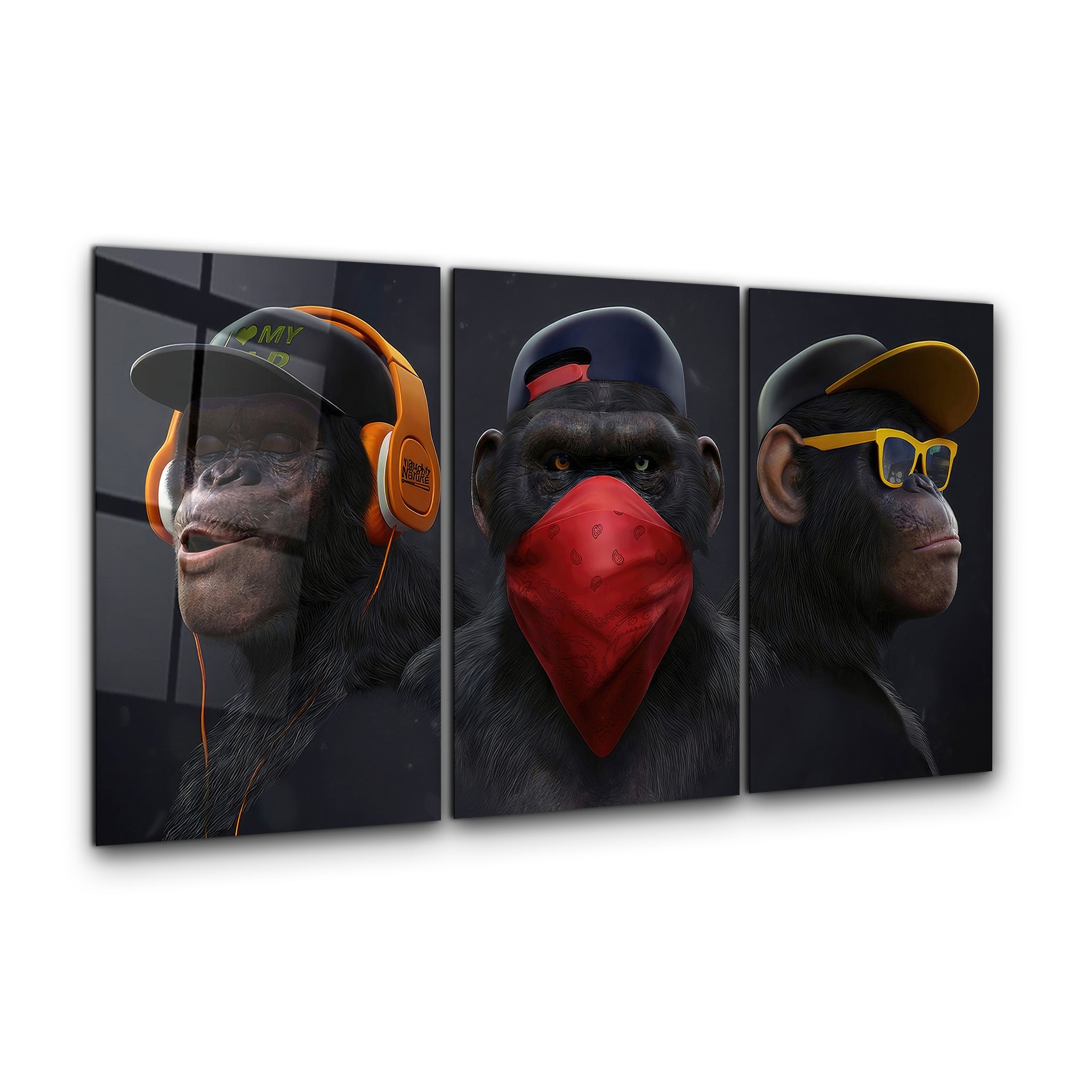 ・„Monkeys Gang – Trio“・<tc>Glasbild</tc>