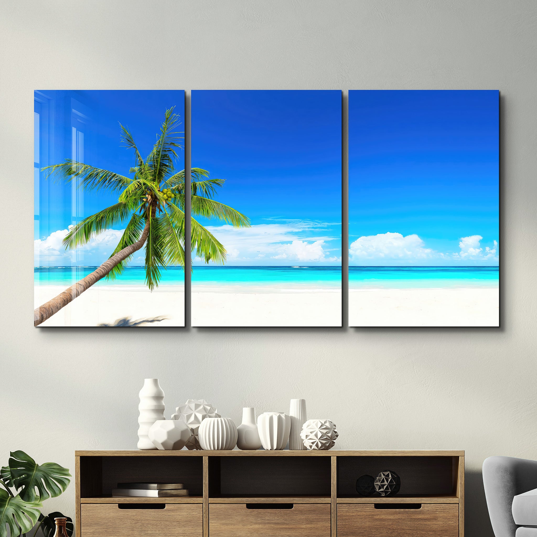 ・"Plage - Trio"・Art mural en verre