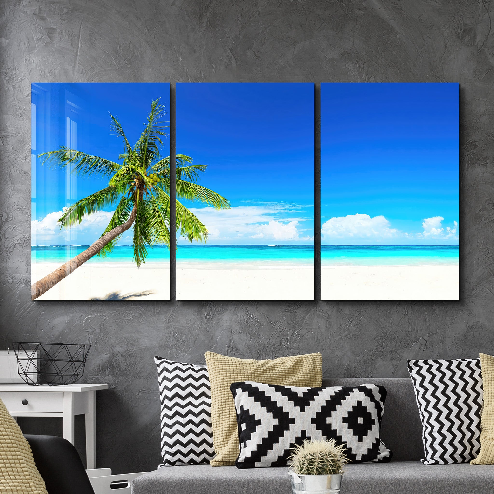 ・"Plage - Trio"・Art mural en verre