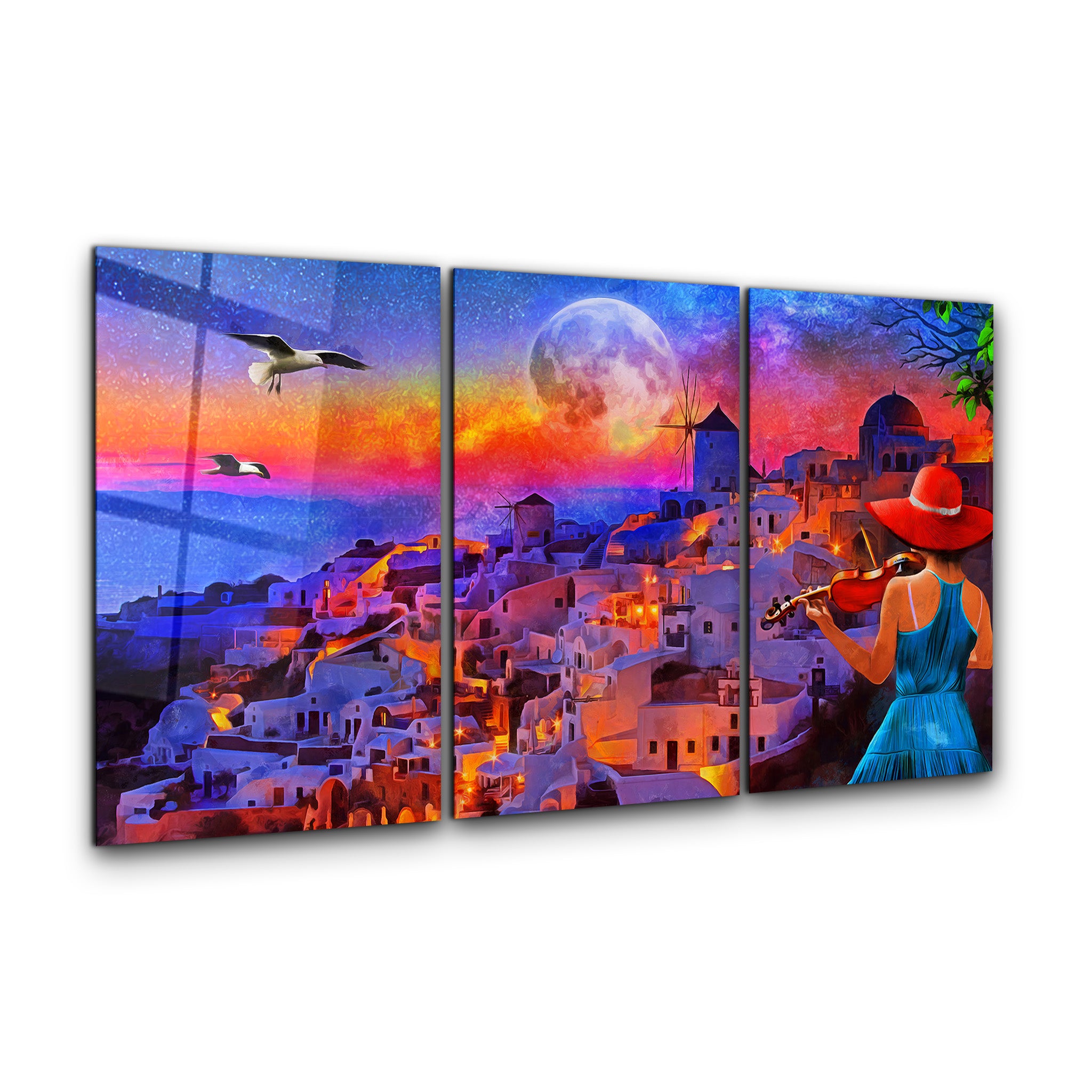 ・"Dream Town - Trio"・Art mural en verre