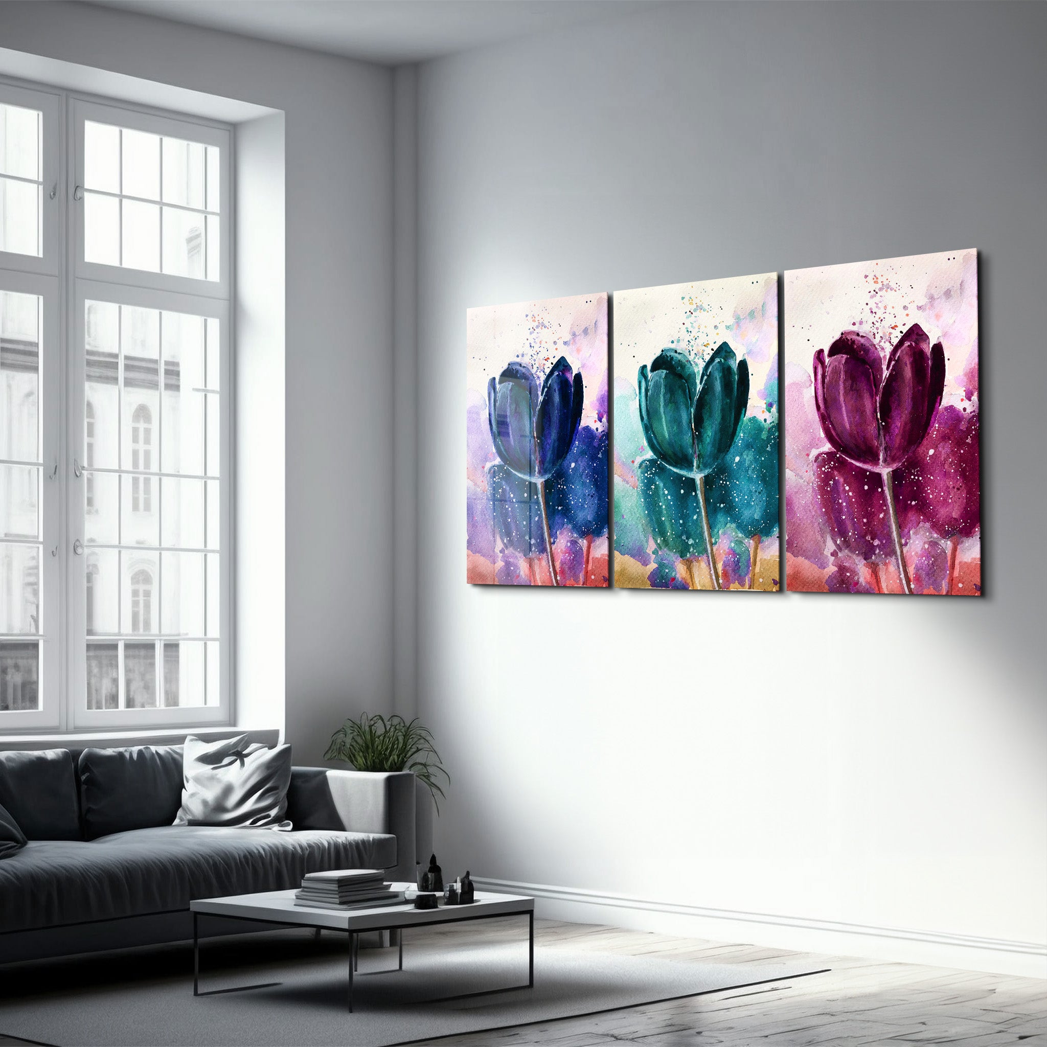 ・"Tulpen - Trio"・<tc>Glasbild</tc>