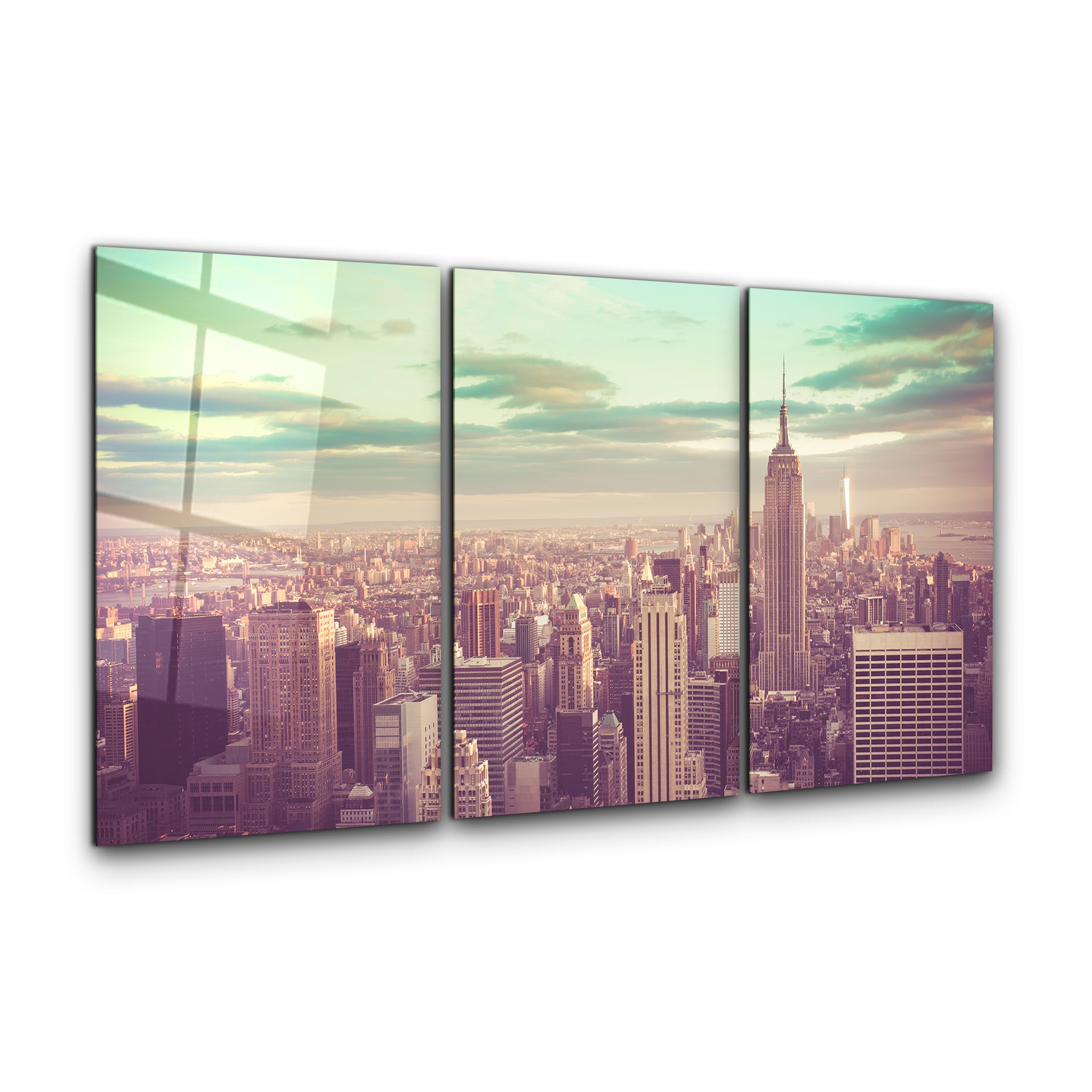 ・"NY Retro Filter - Trio"・Art mural en verre