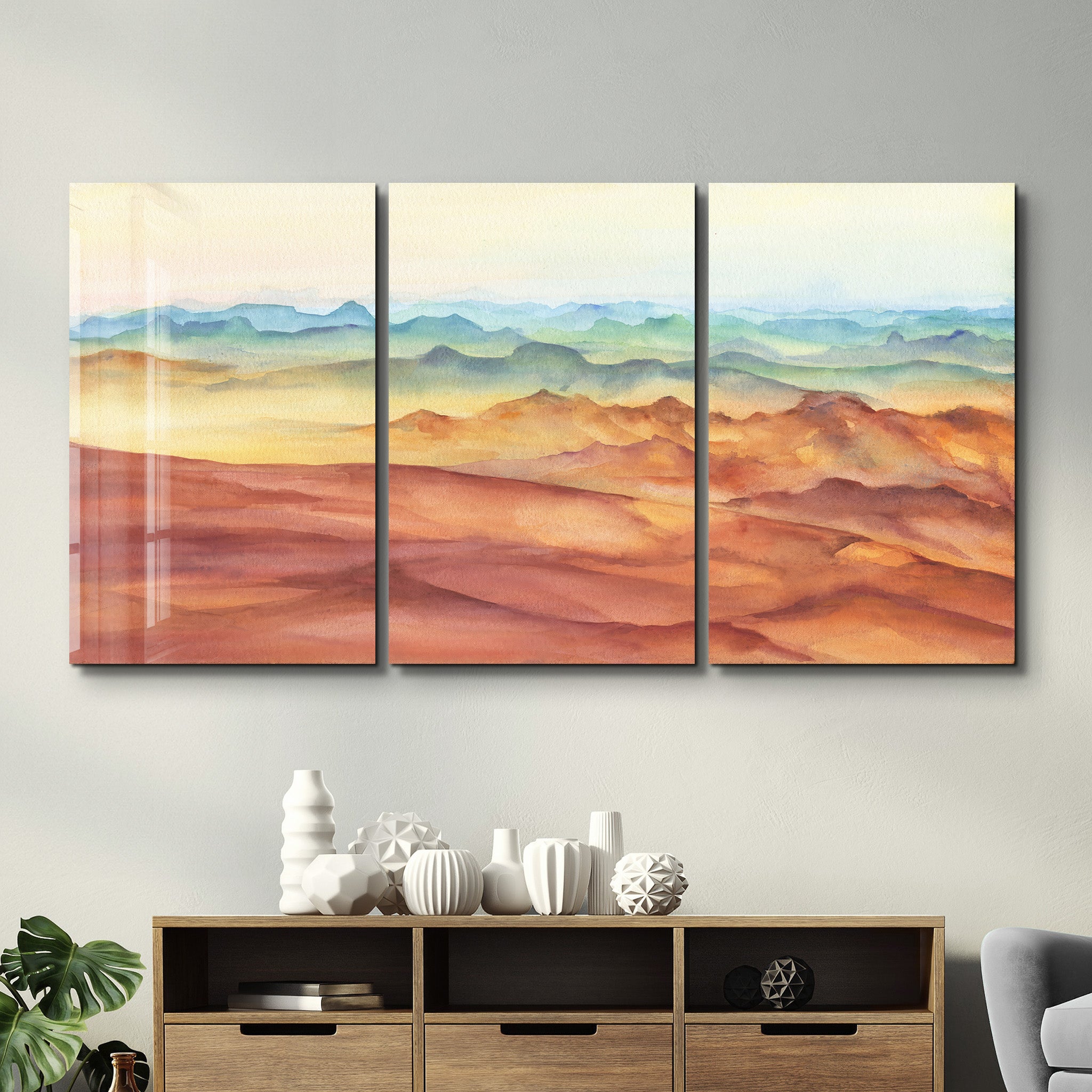 ・"Mer de Sable - Trio"・Art mural en verre