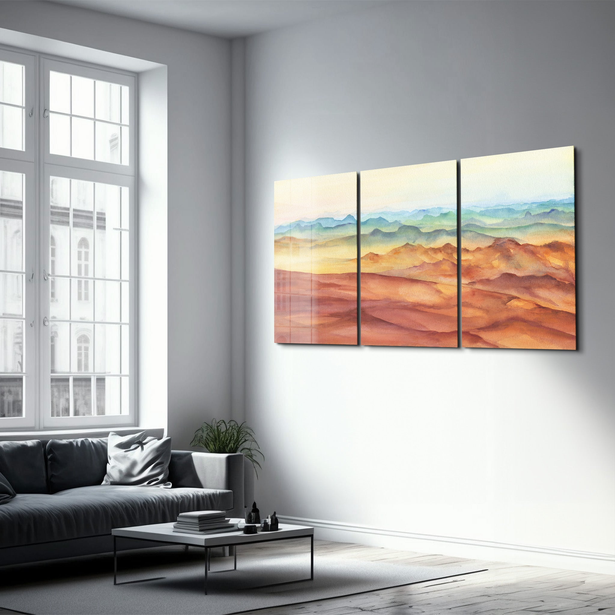 ・"Mer de Sable - Trio"・Art mural en verre