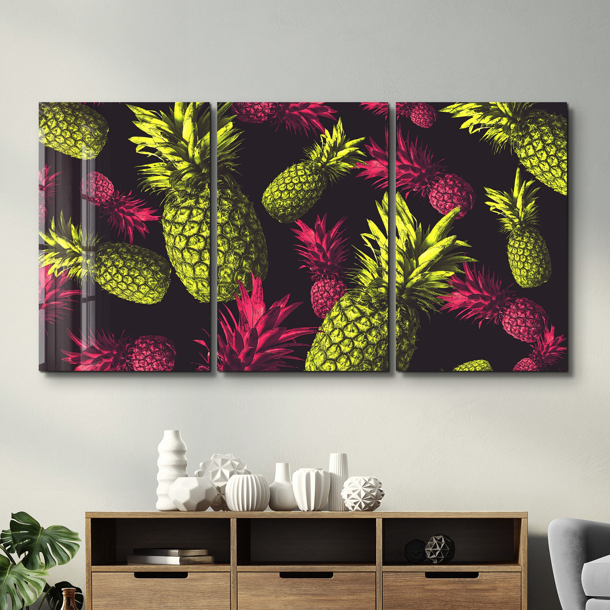 ・„Bunte Ananas – Trio“・<tc>Glasbild</tc>