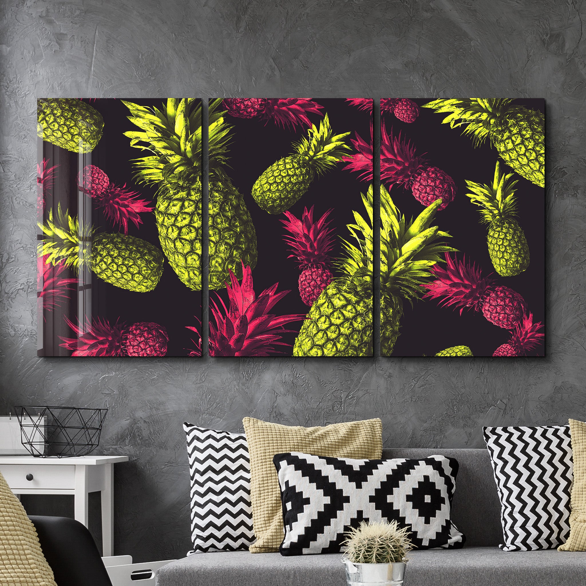 ・„Bunte Ananas – Trio“・<tc>Glasbild</tc>