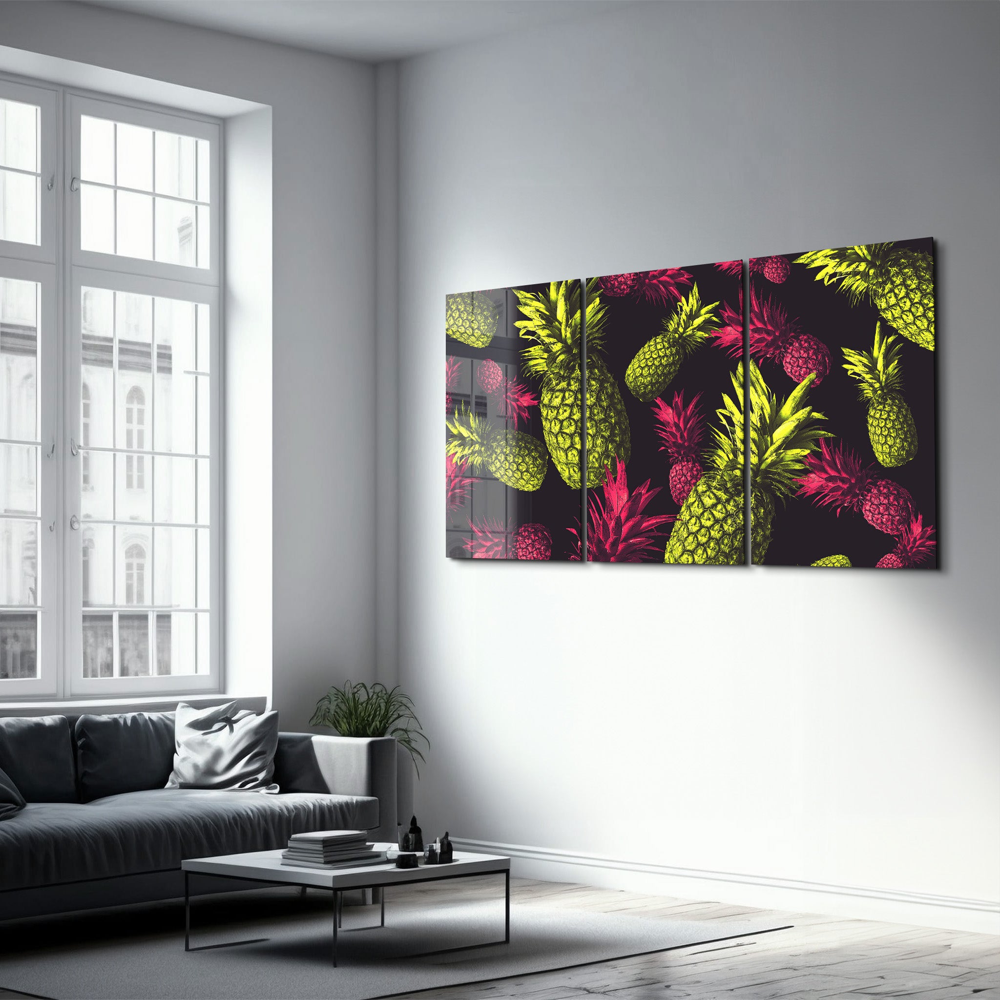 ・„Bunte Ananas – Trio“・<tc>Glasbild</tc>