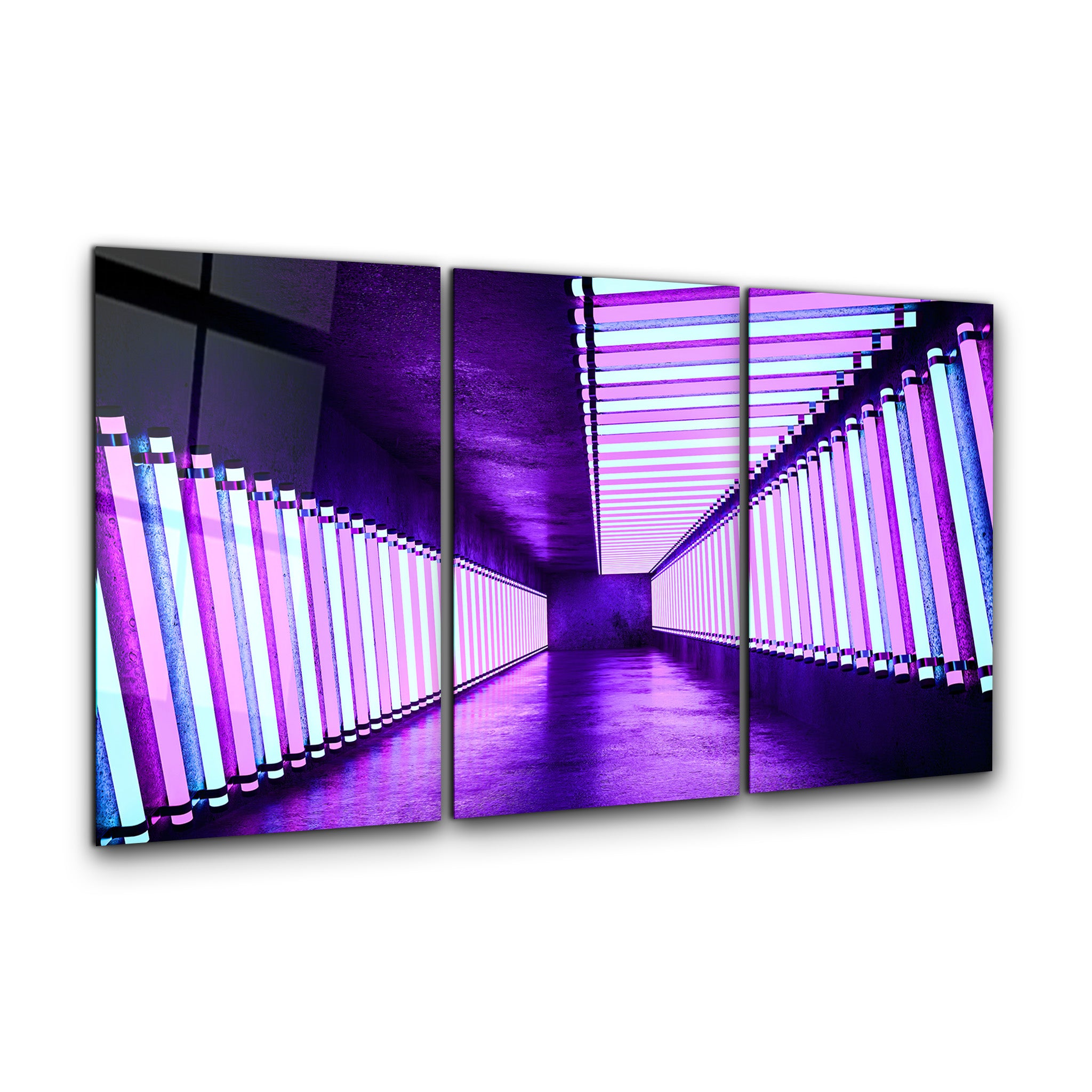 ・"Neon Road - Trio"・Art mural en verre