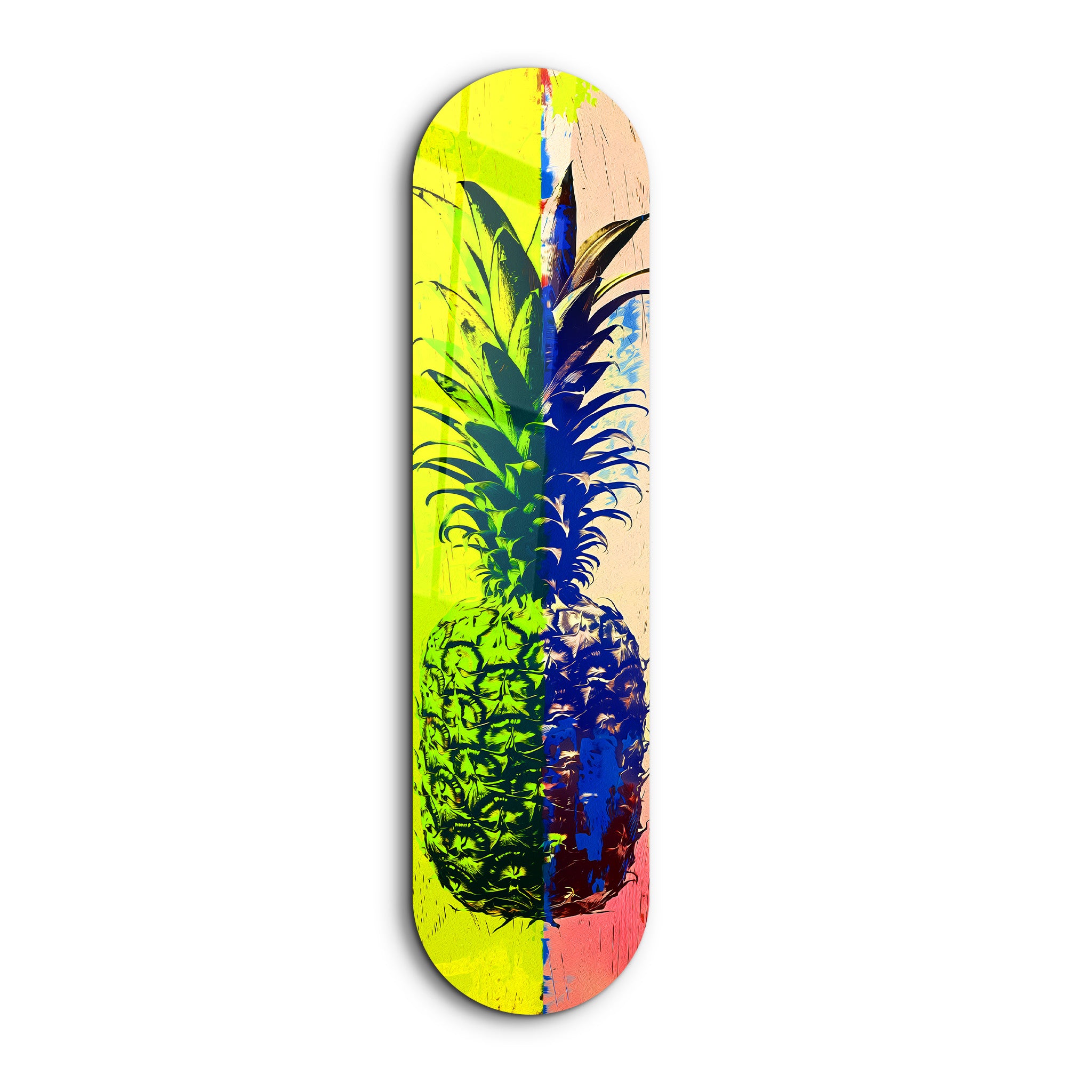 Ananas Citron Beige | Art mural en verre