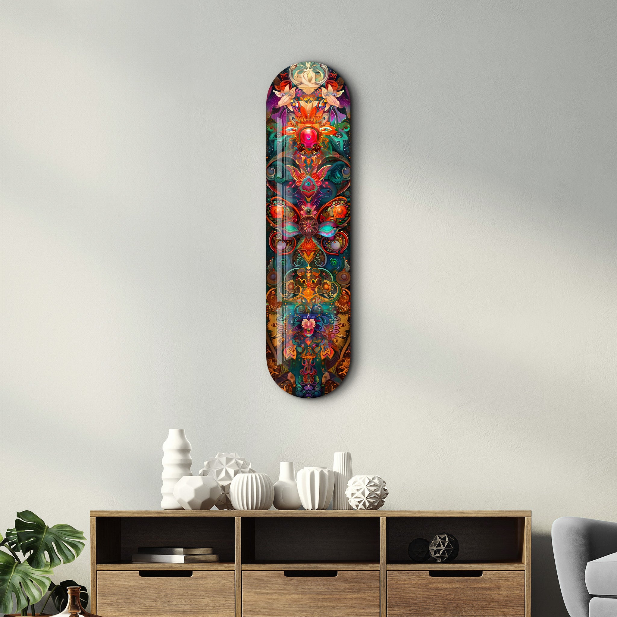 Bohemian Flower Dream V4 | Glass Wall Art