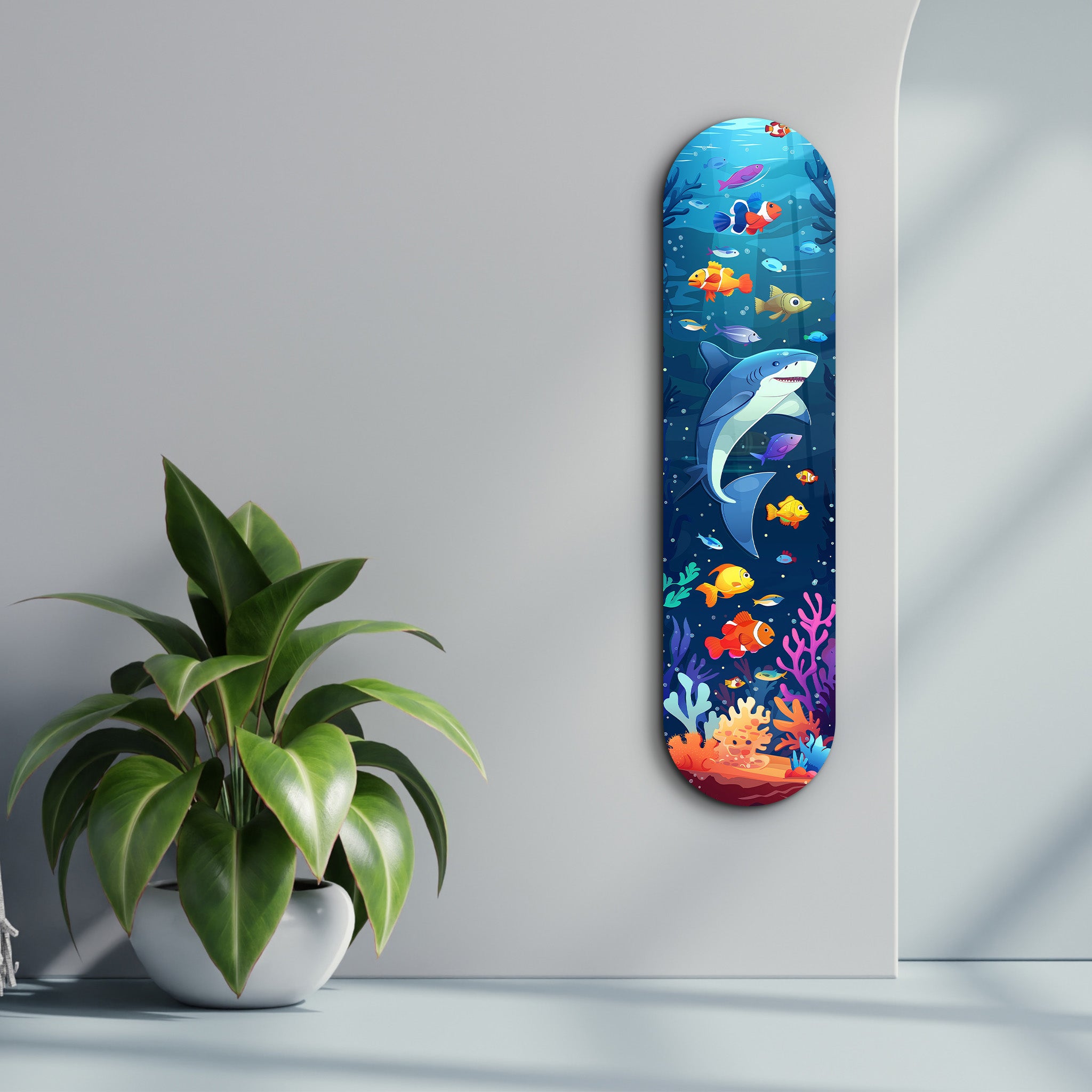 Sweet Shark 2| Glass Wall Art