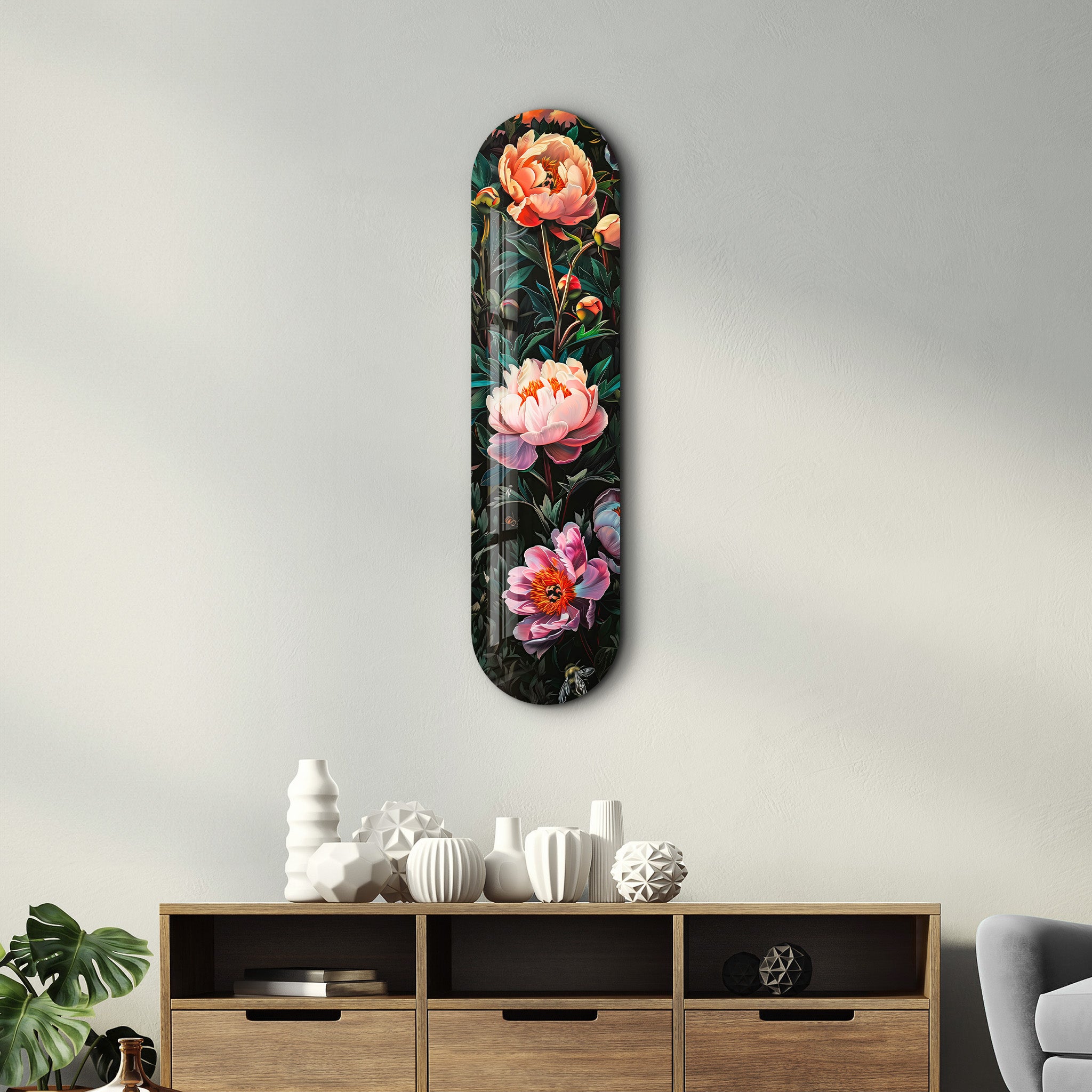 Peinture de fleurs V1 | Art mural en verre