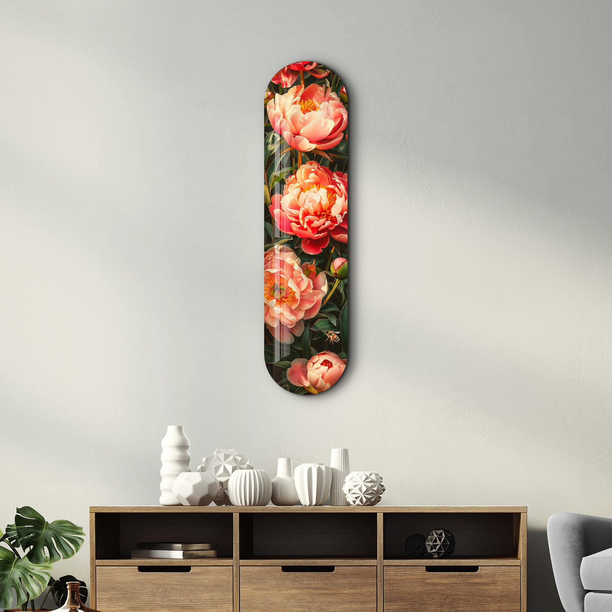 Peinture de fleurs V3 | Art mural en verre