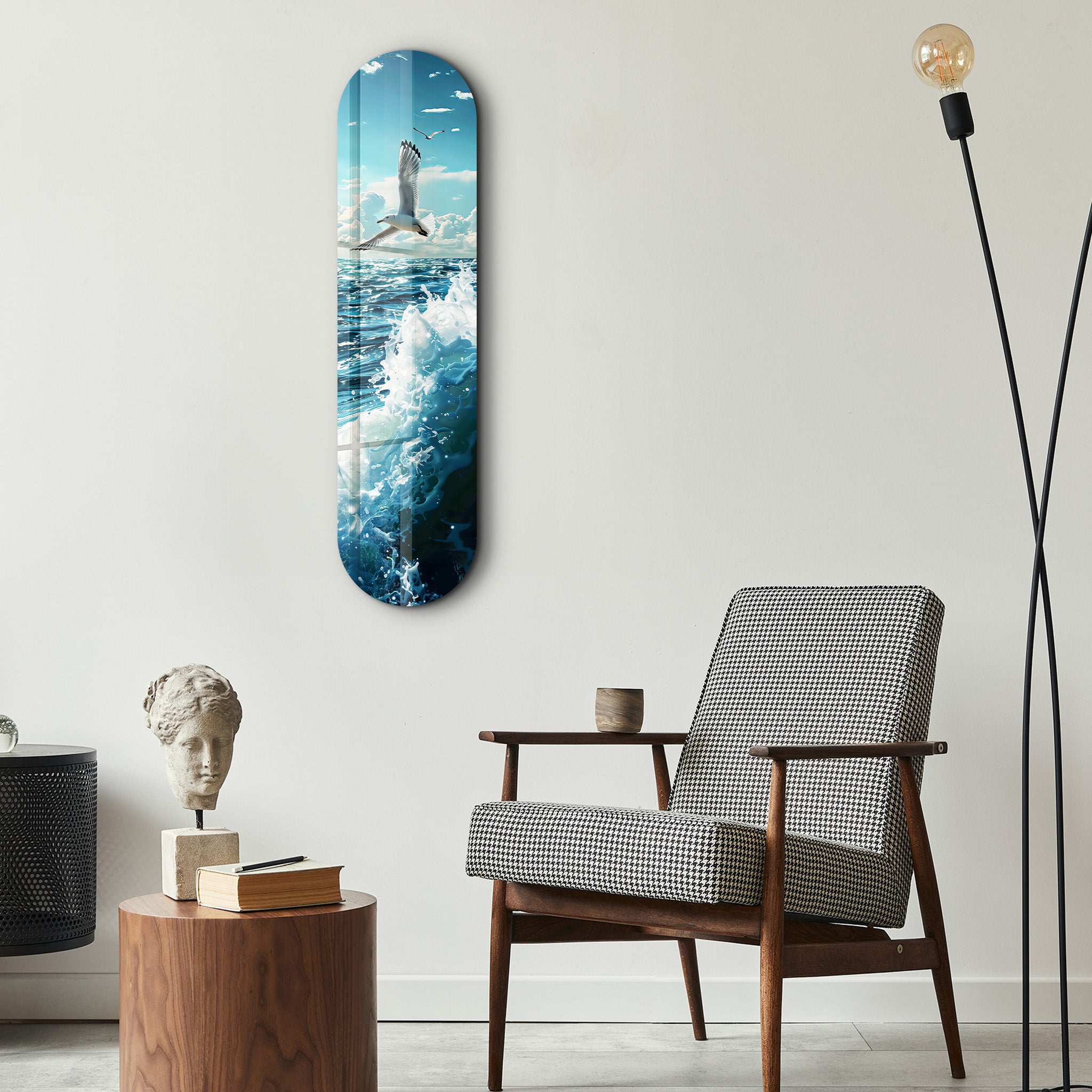 Sea Gull and Ocean | Glass Wall Art