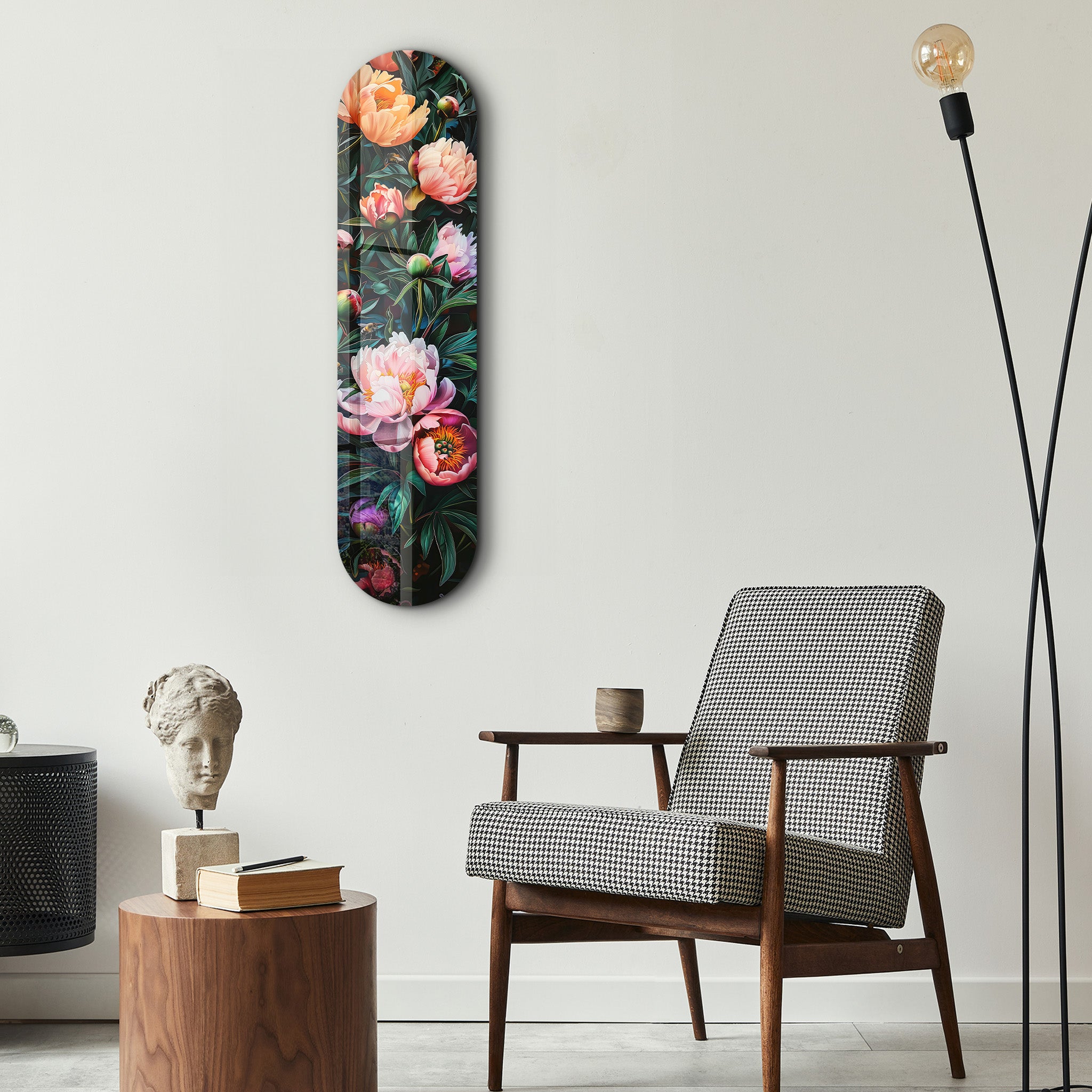 Peinture de fleurs V4 | Art mural en verre