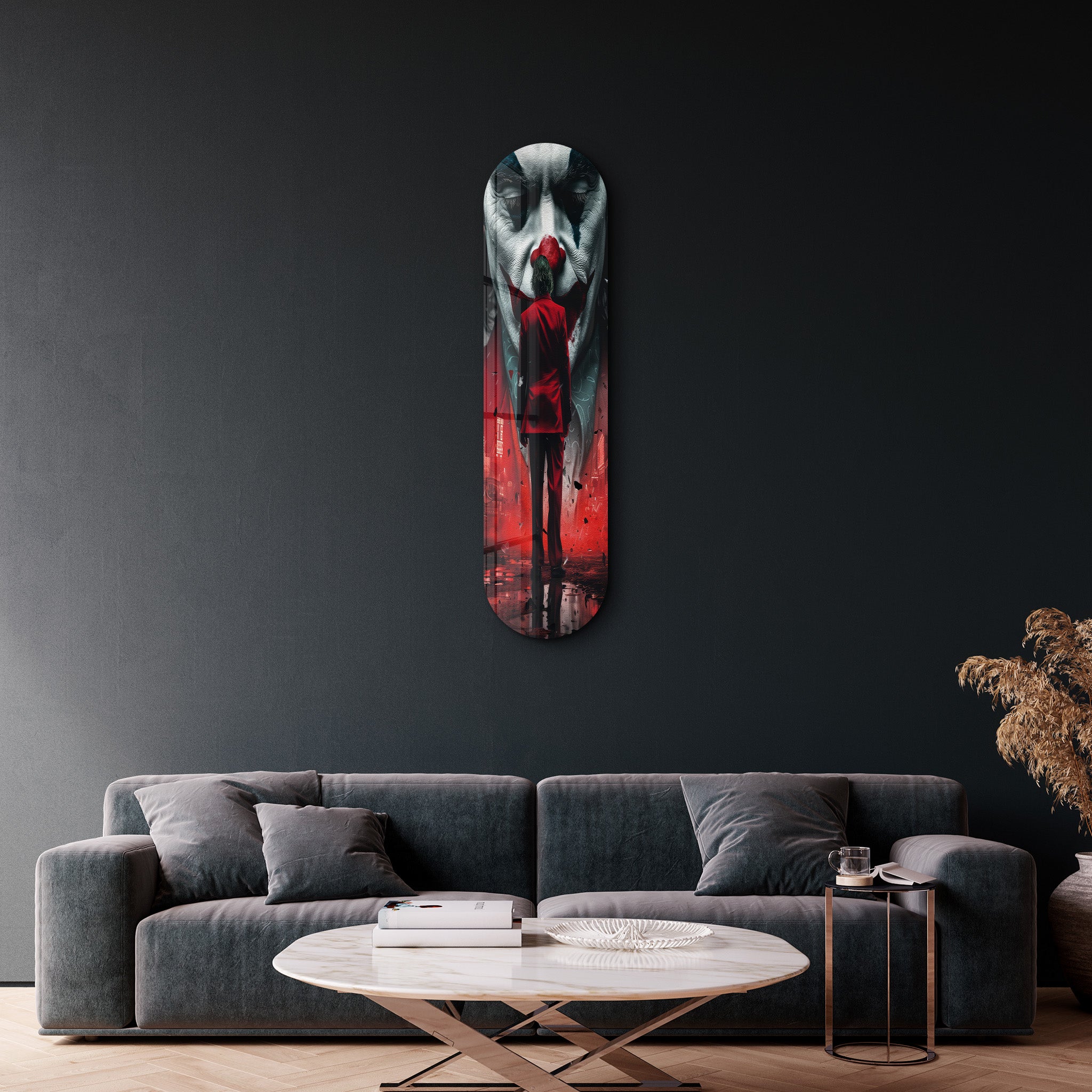 Joker en costumes rouges Fan Art | Art mural en verre