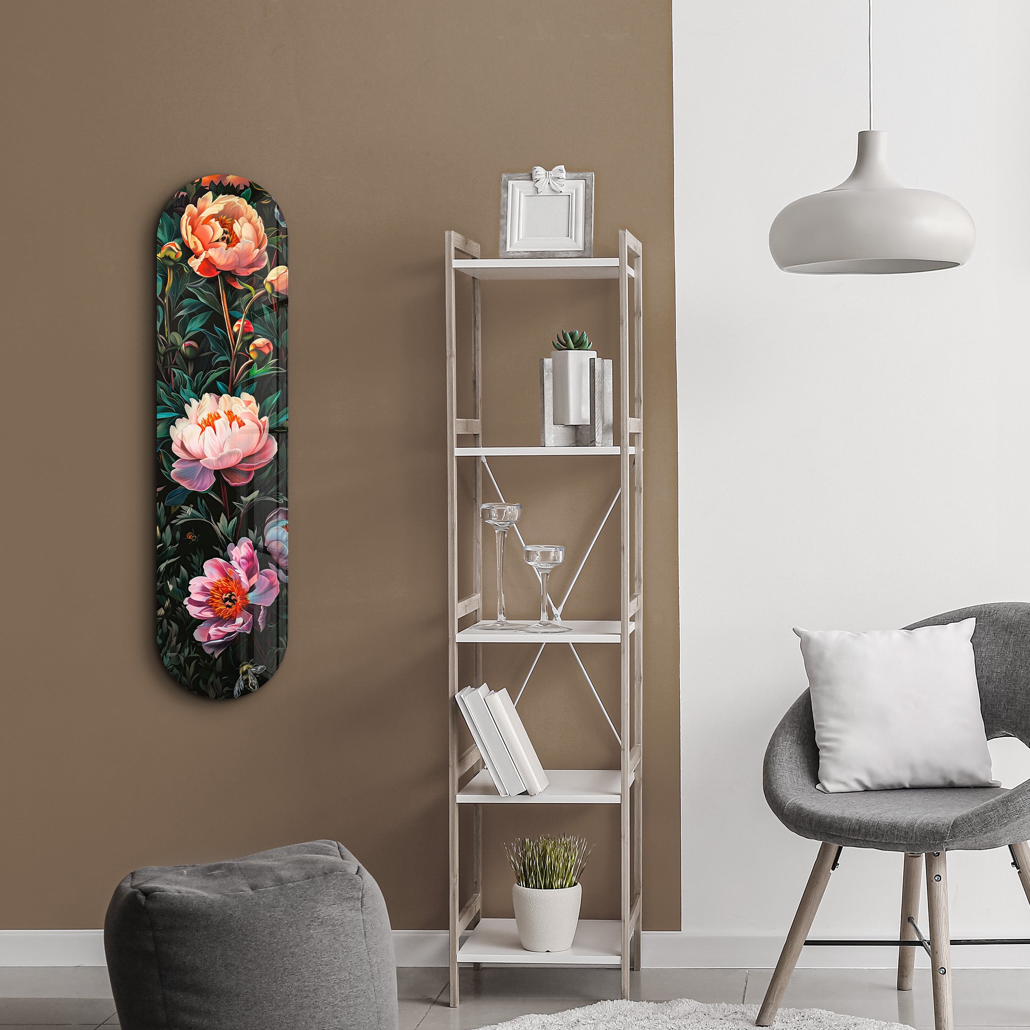 Peinture de fleurs V1 | Art mural en verre