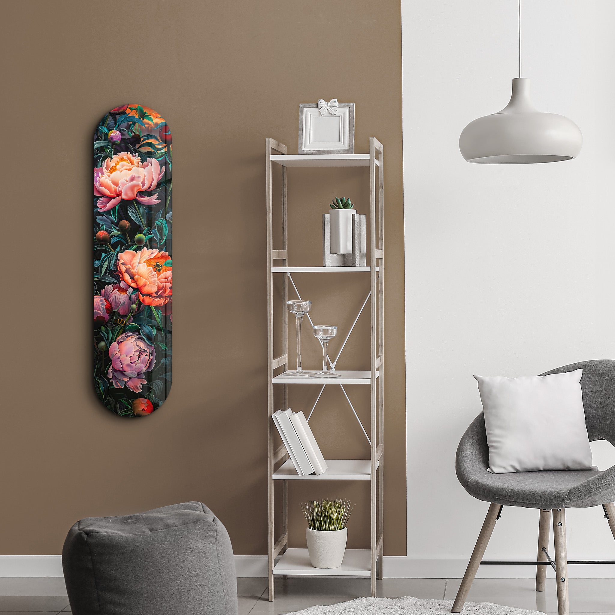 Peinture de fleurs V2 | Art mural en verre