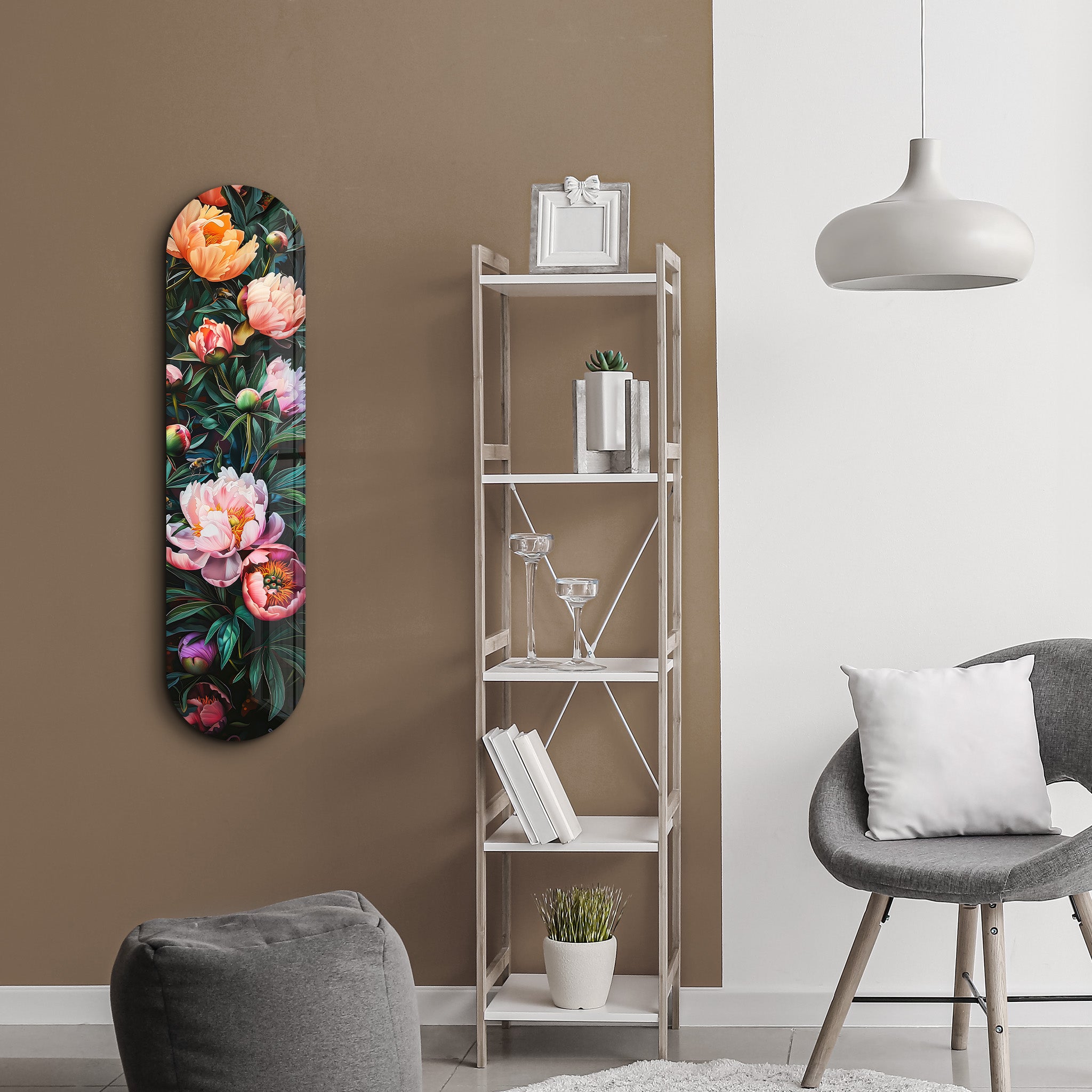 Peinture de fleurs V4 | Art mural en verre