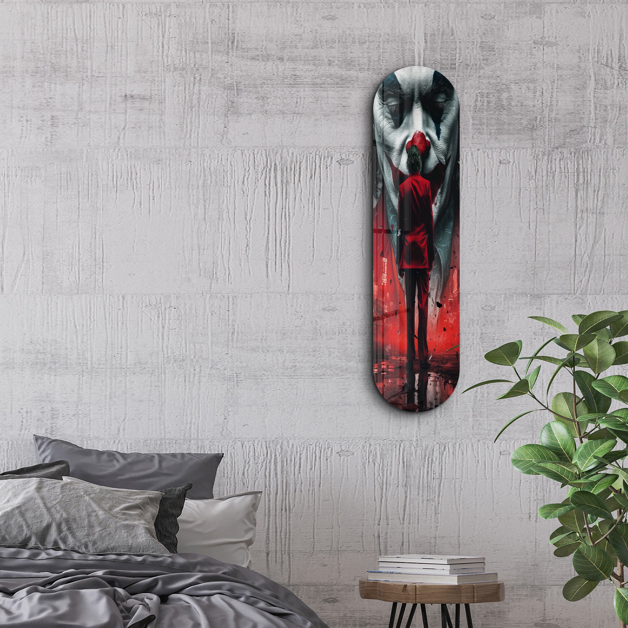 Joker in Red Suits Fan Art | Glass Wall Art