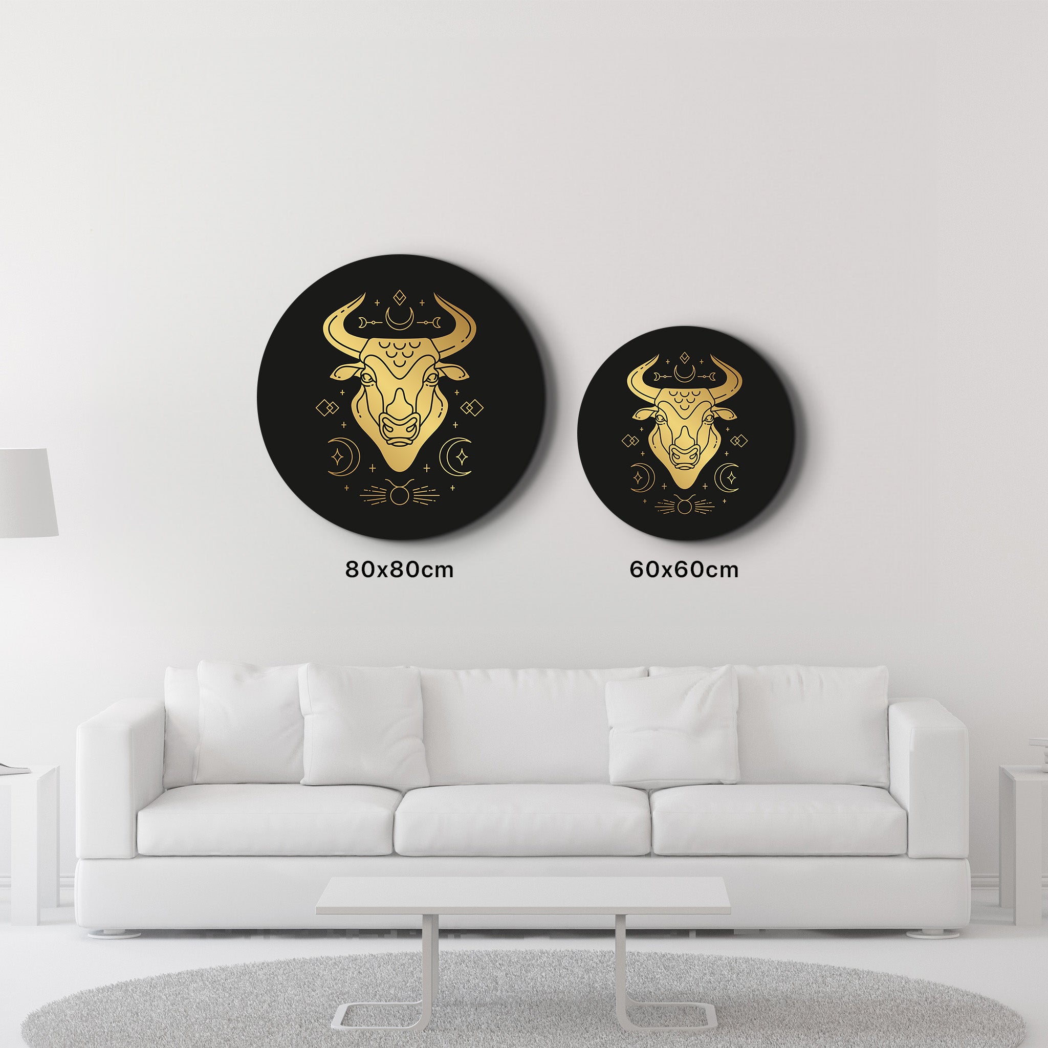 ・"Zodiac Signs - Taurus"・Rounded Glass Wall Art