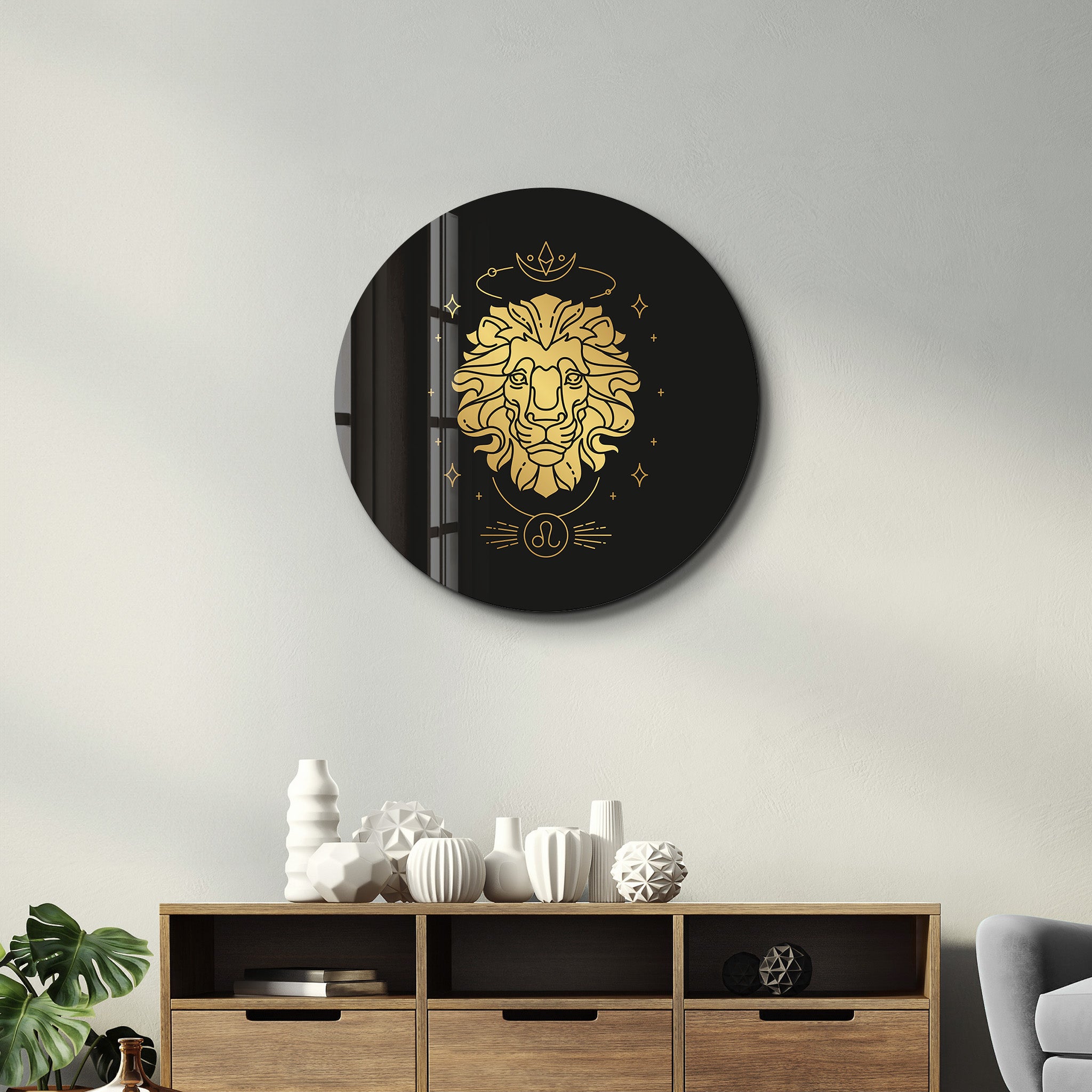 ・"Zodiac Signs - Leo"・Rounded Glass Wall Art