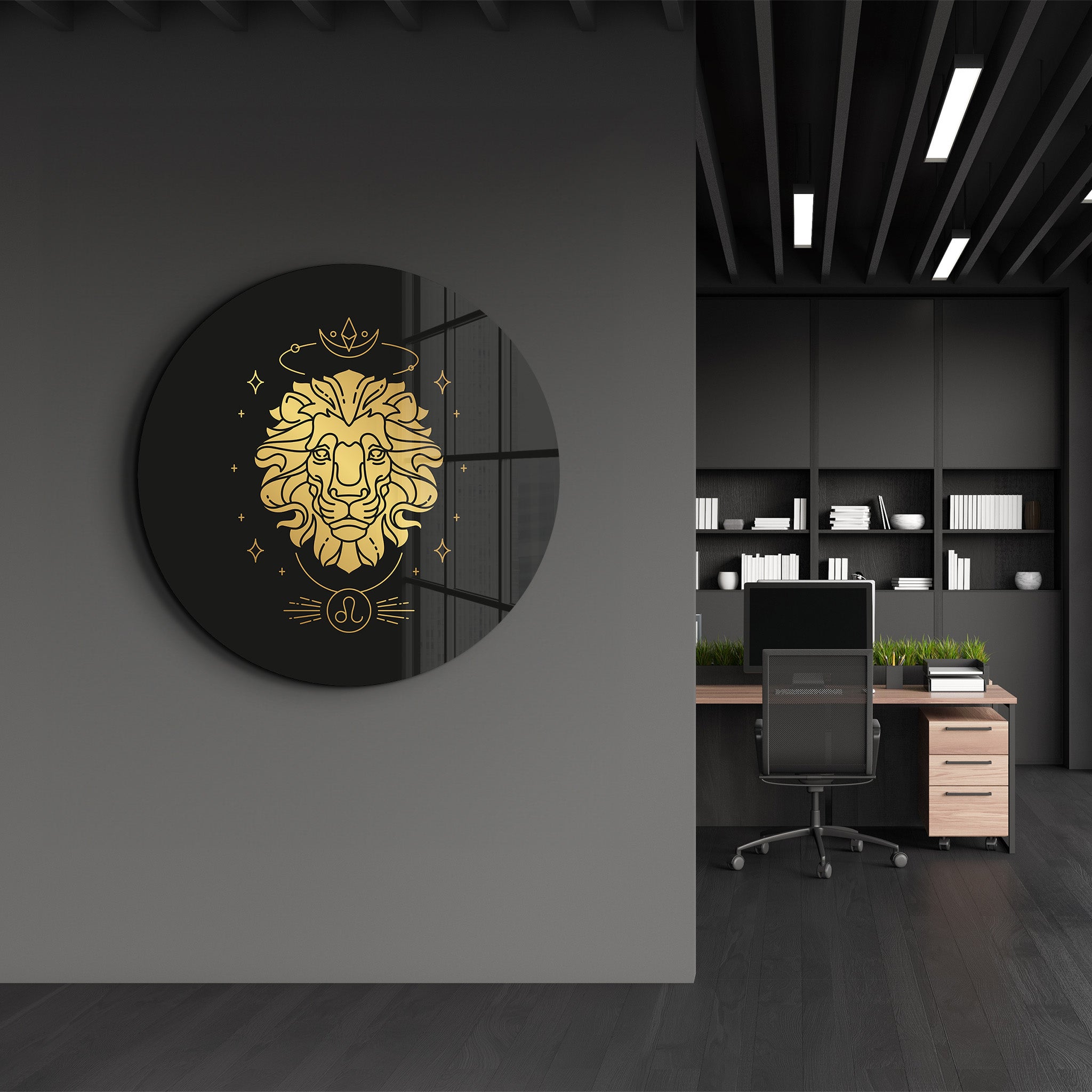 ・"Zodiac Signs - Leo"・Rounded Glass Wall Art