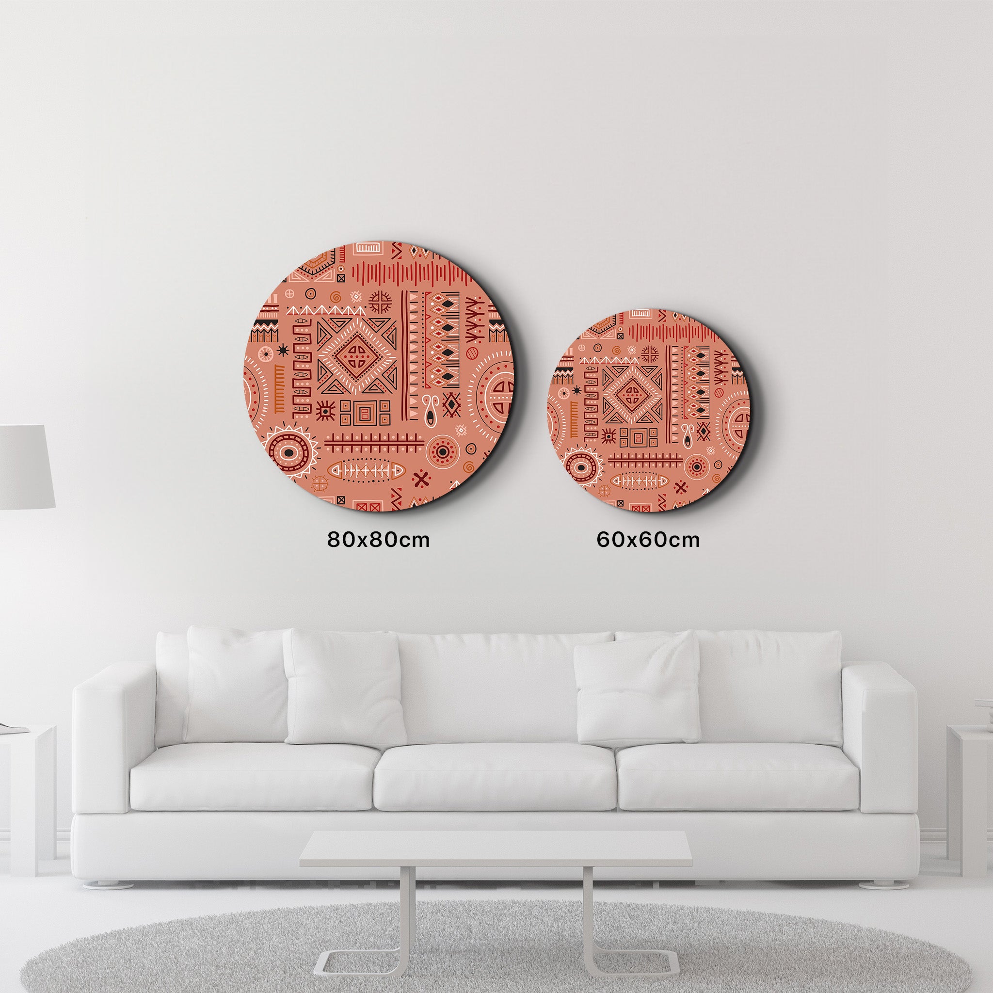 ・"Scandinavian TerraCota"・Rounded Glass Wall Art