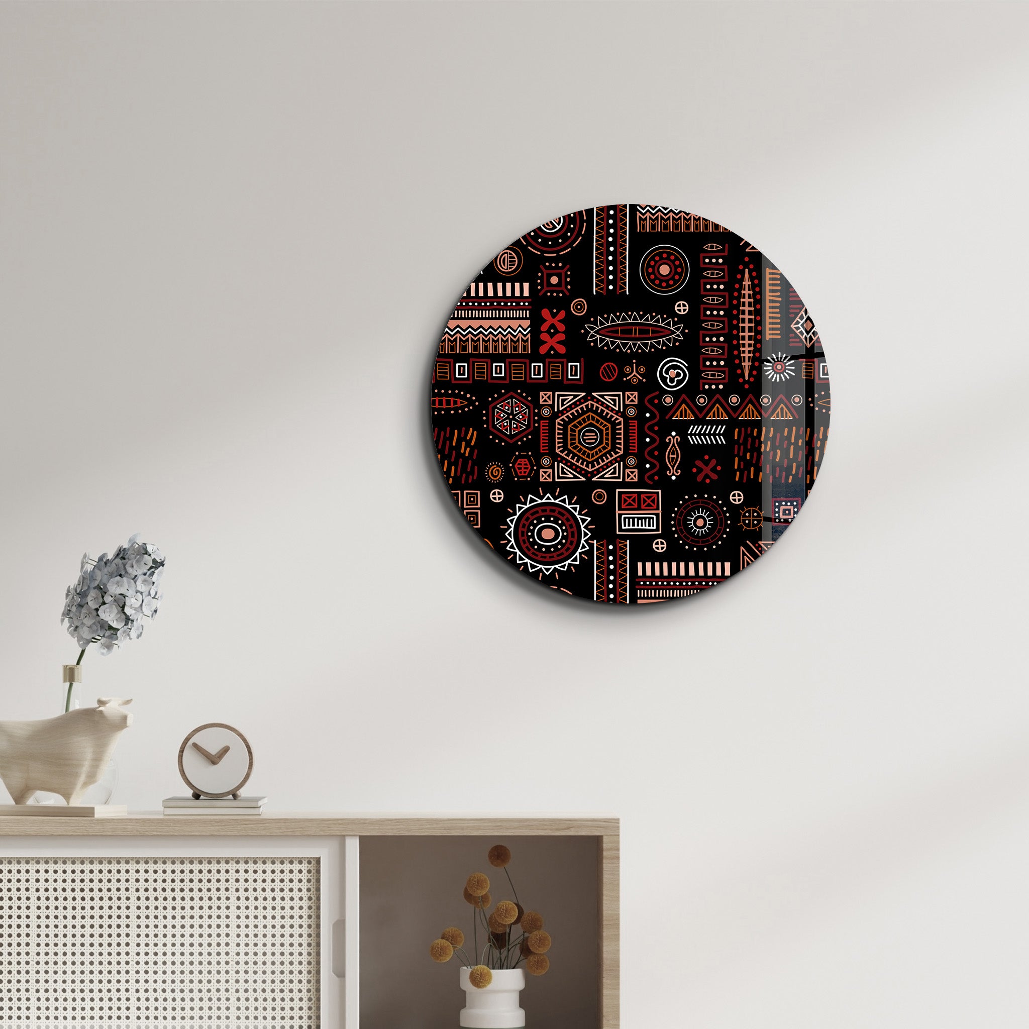 ・"Scandinavian Black"・Rounded Glass Wall Art