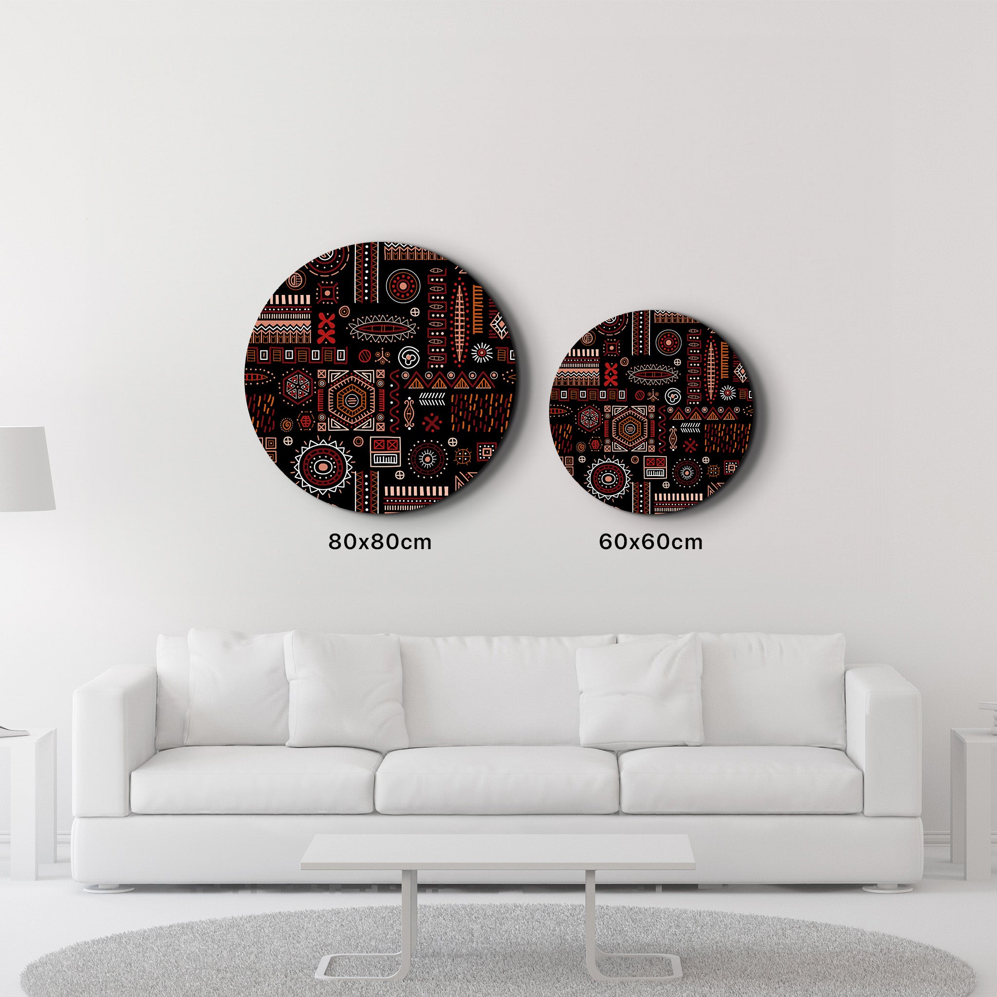 ・"Scandinavian Black"・Rounded Glass Wall Art