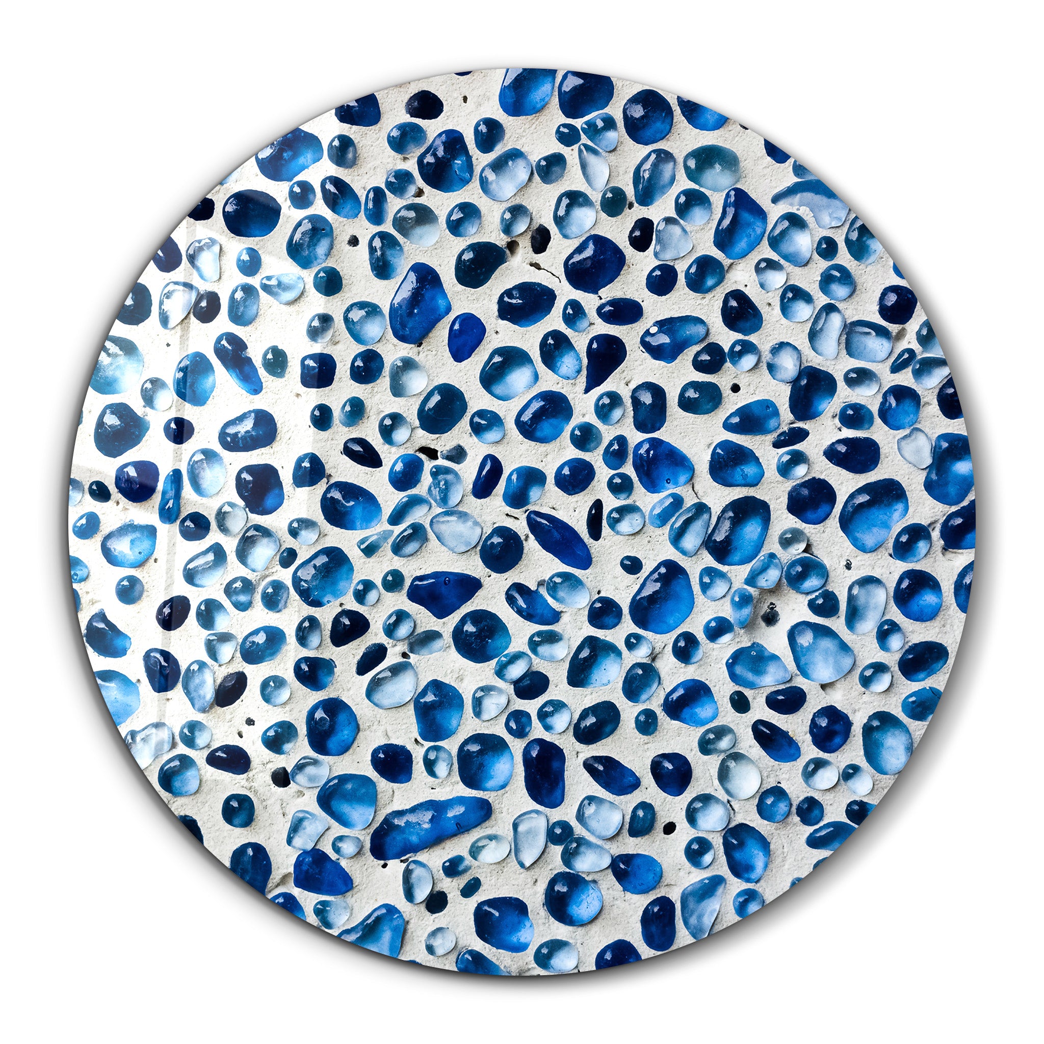 ・"Blue Terrazzo"・Rounded Glass Wall Art